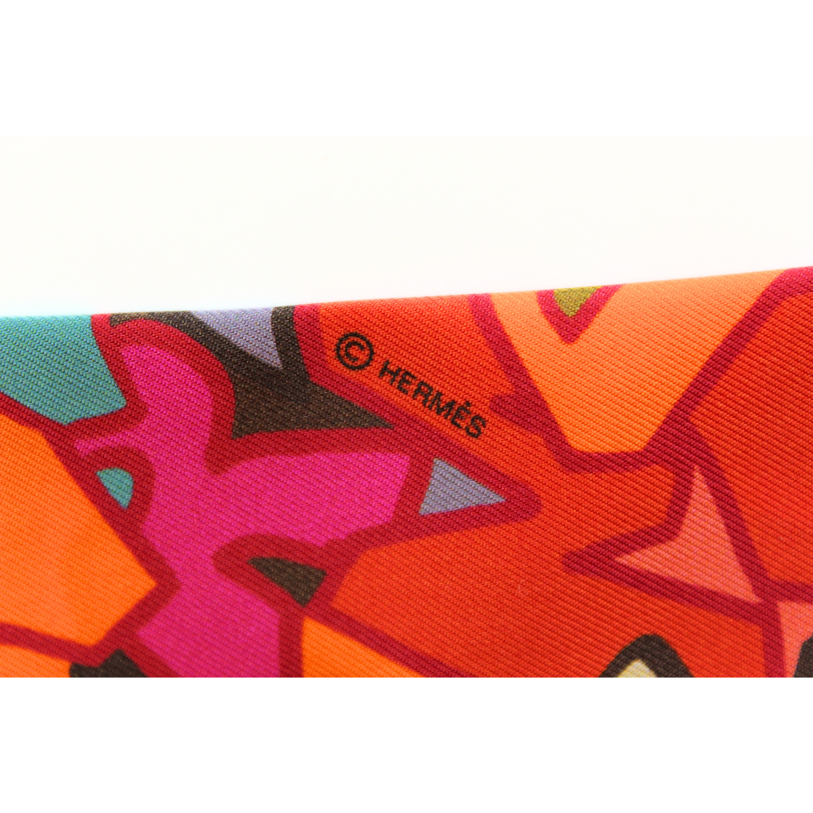 Twilly Graff Orange + Red Silk Scarf