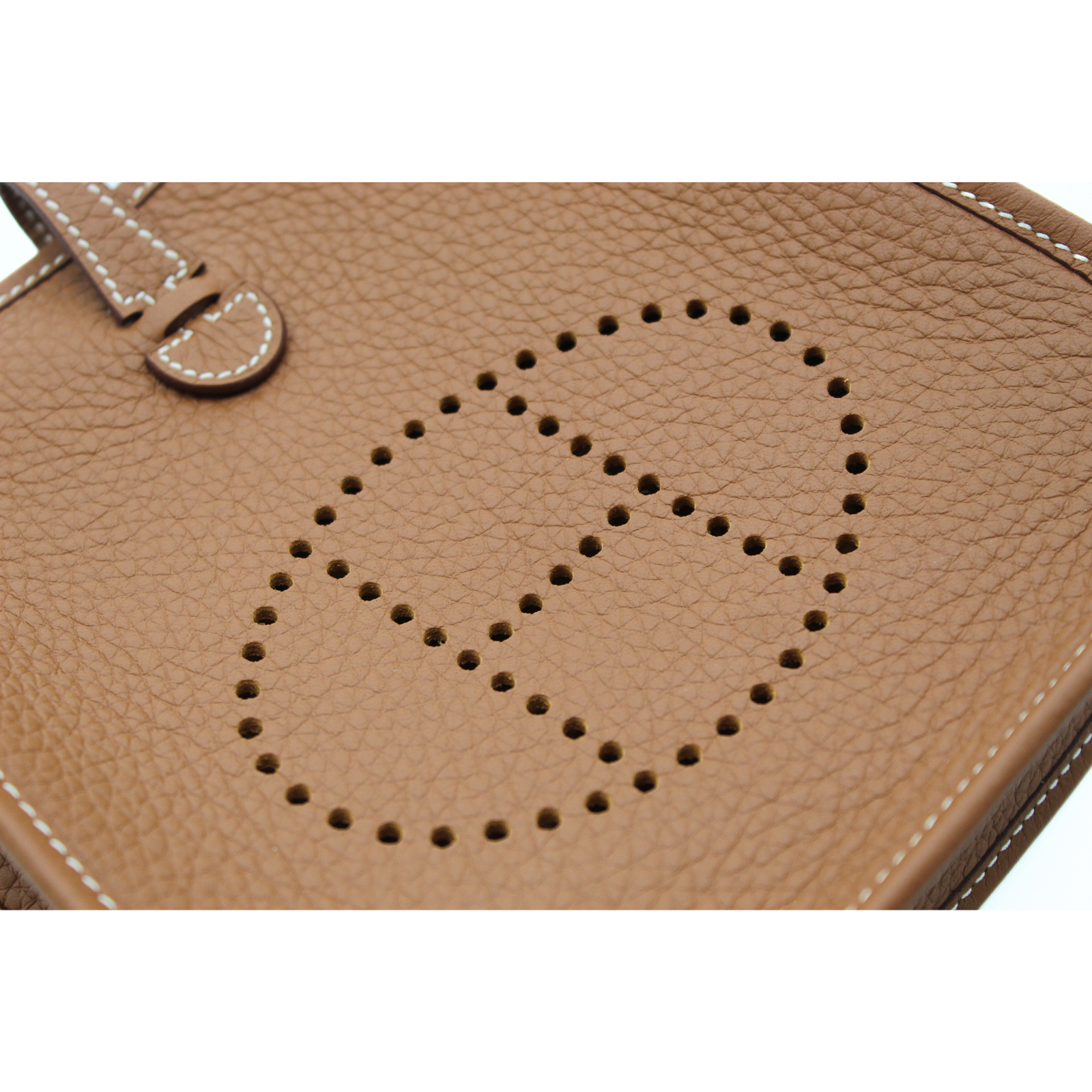 Evelyne Amazone 16 Taurillon Clemence Gold Crossbody Bag
