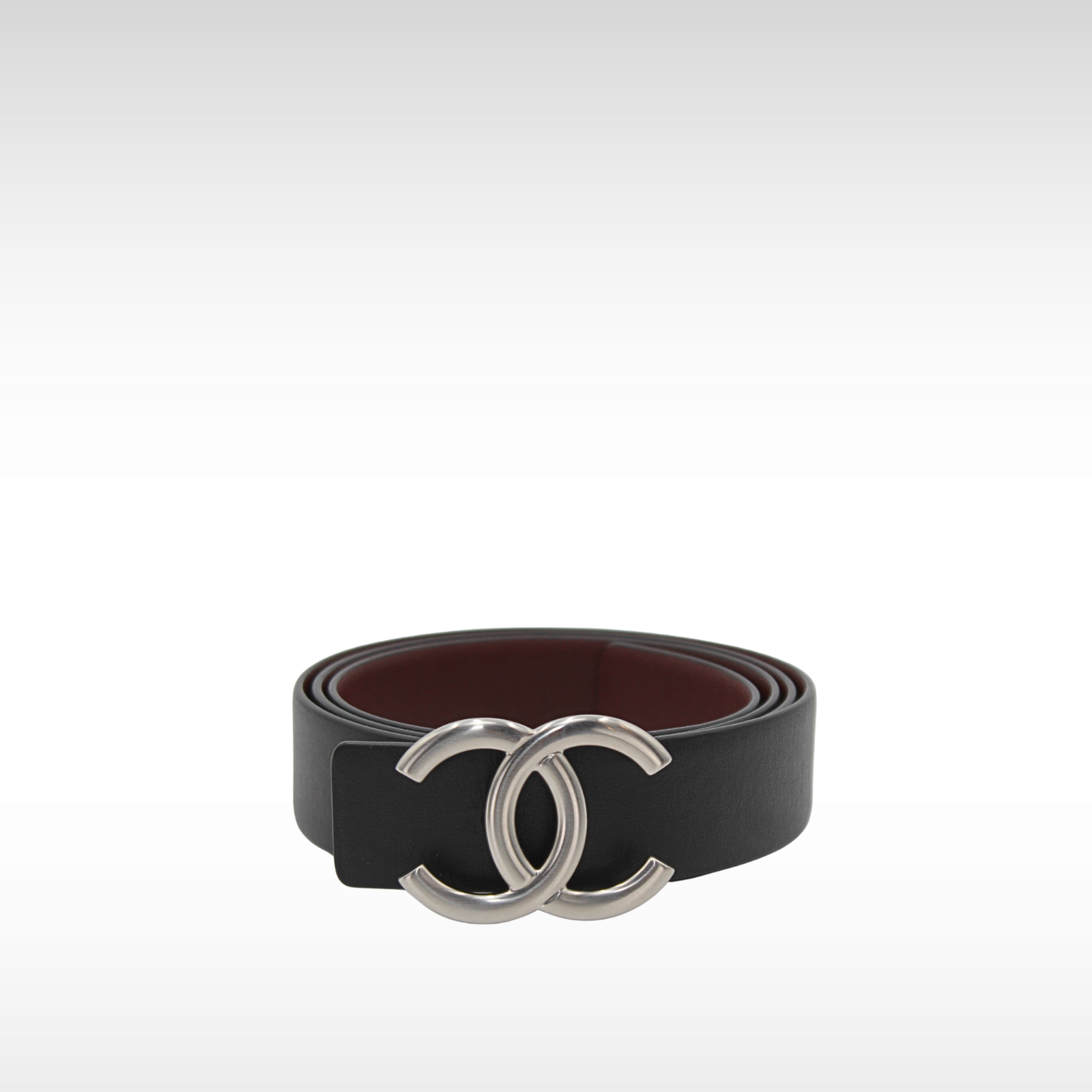 Black + Burgundy Calf Belt