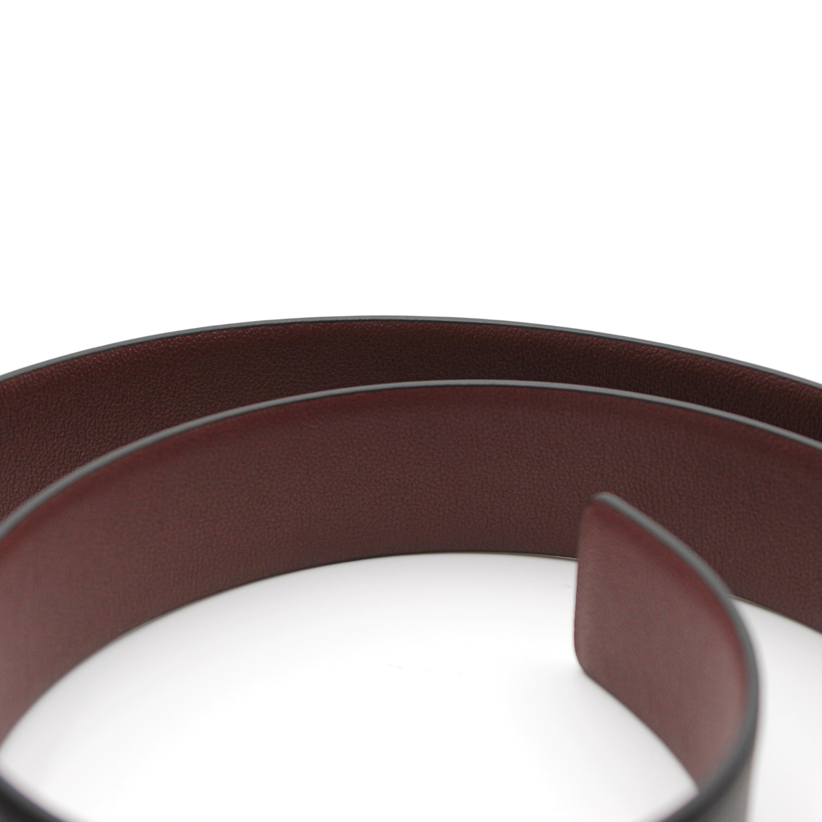 Black + Burgundy Calf Belt