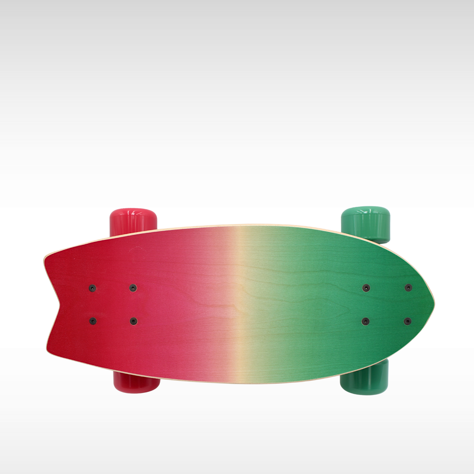 Wood Red + Green Skateboard