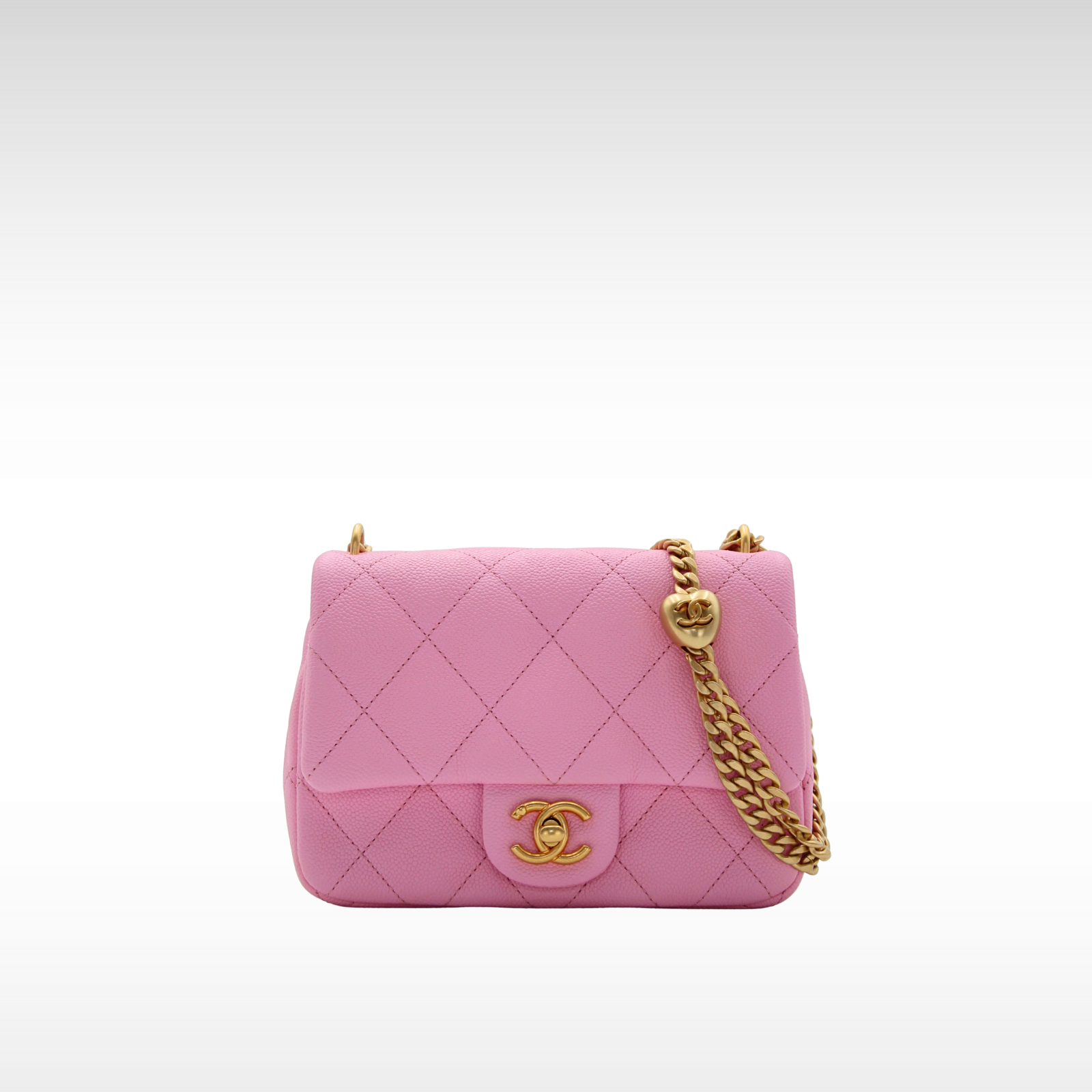 Flap Bag Mini Caviar Pink Crossbody Bag