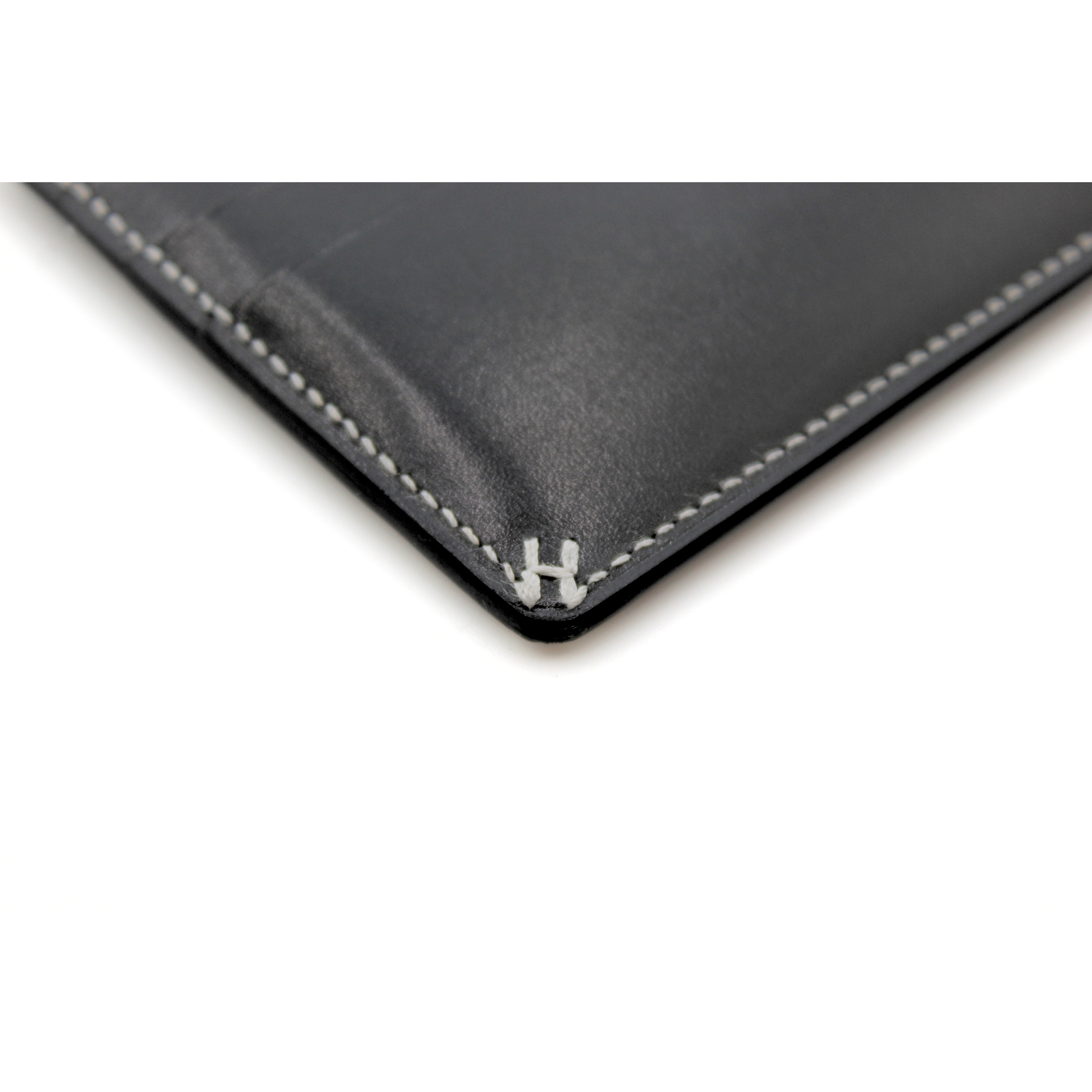 H Sellier Box Calf Black Card Case