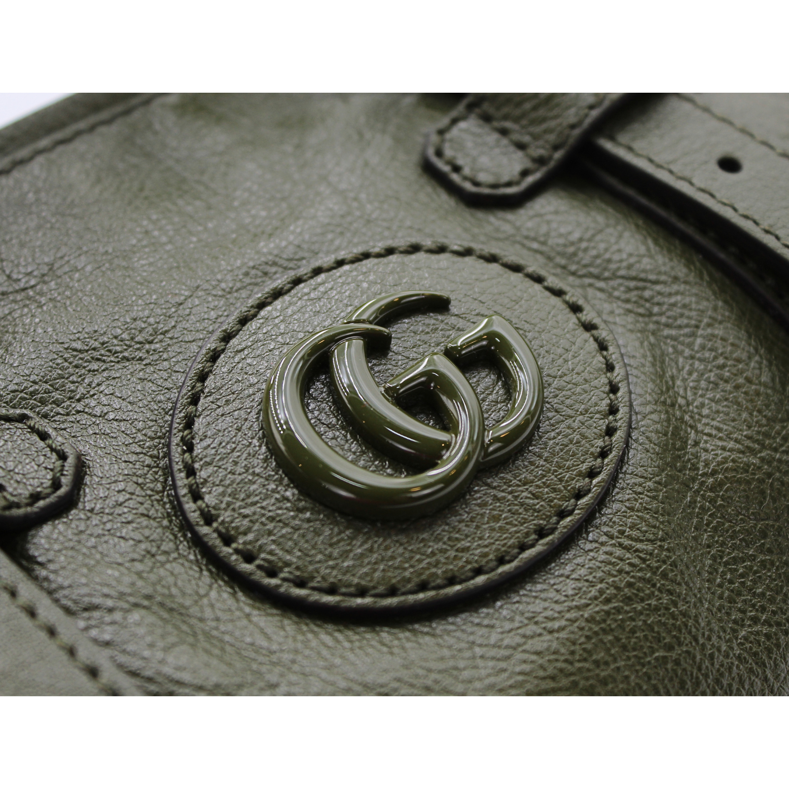 Double G Calf Khaki Handbag