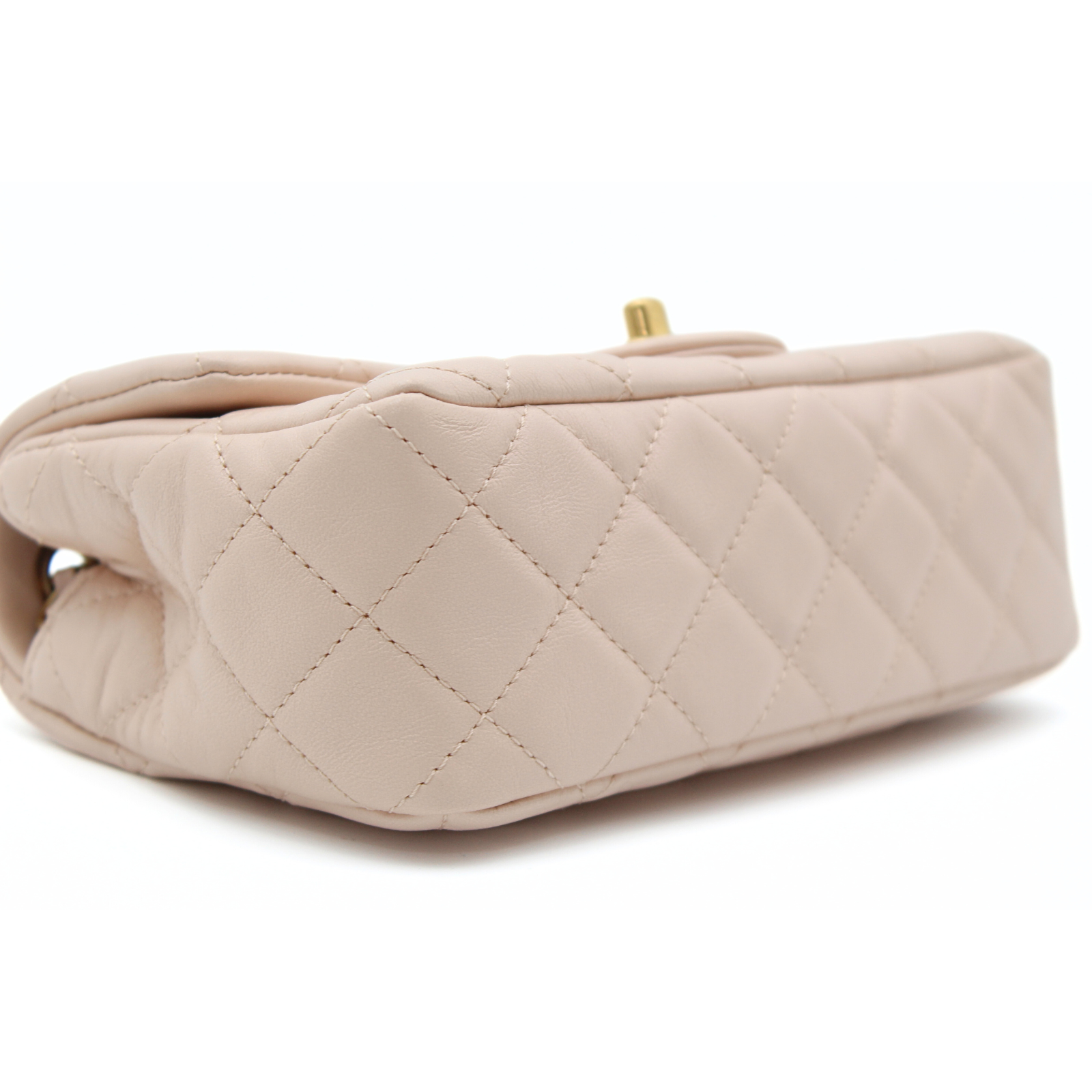 Pearl Crush Mini Lamb Beige Crossbody Bag