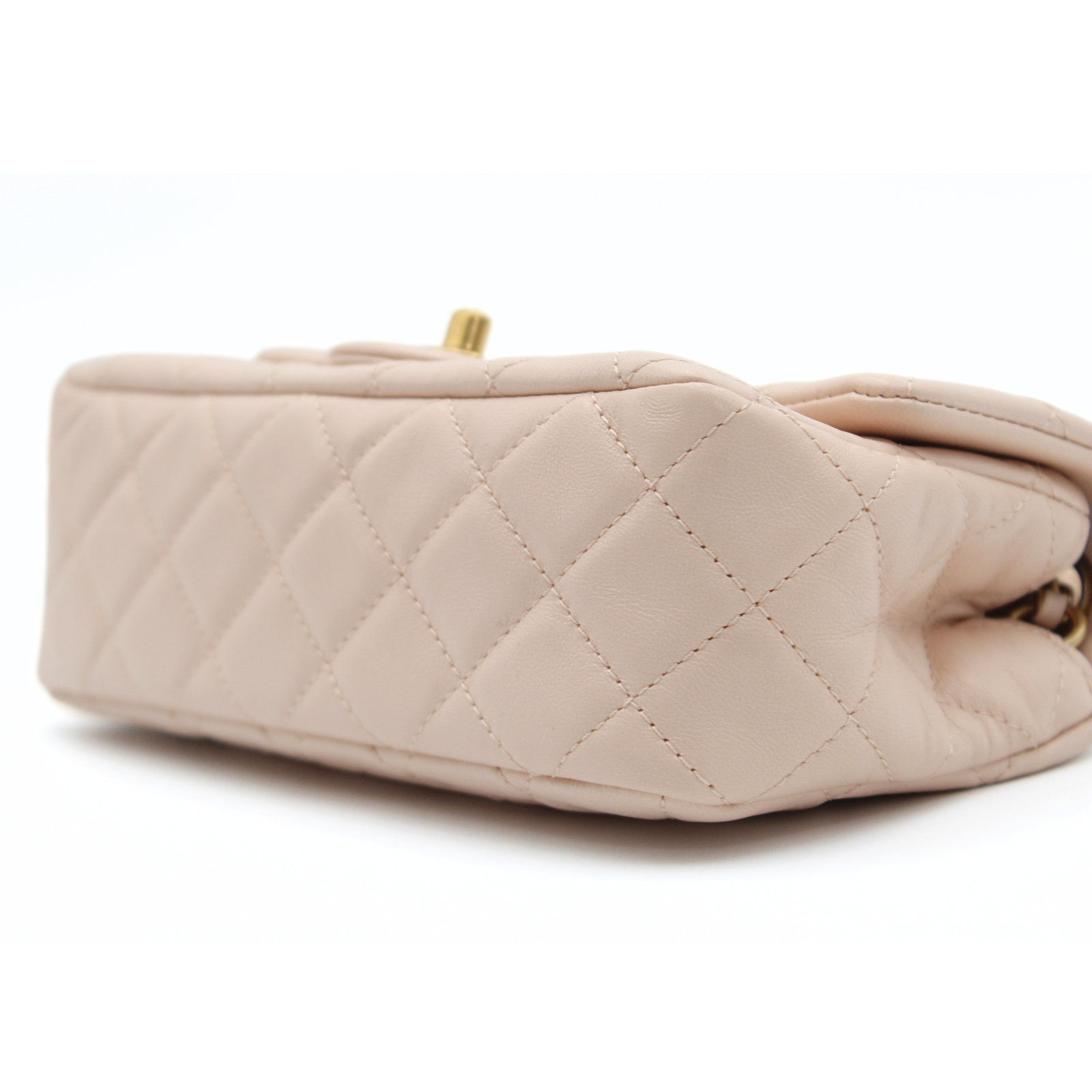 Pearl Crush Mini Lamb Beige Crossbody Bag