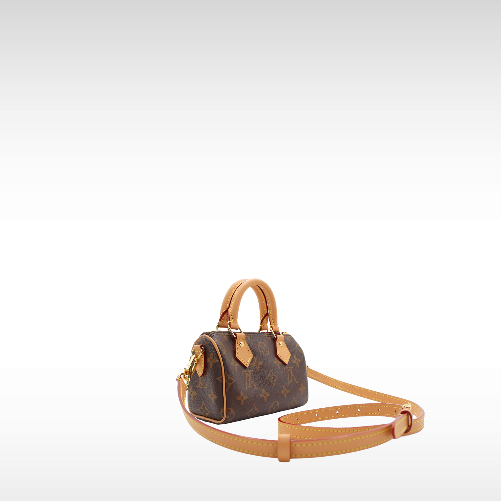 Speedy Nano Monogram Coated Canvas Marron Handbag