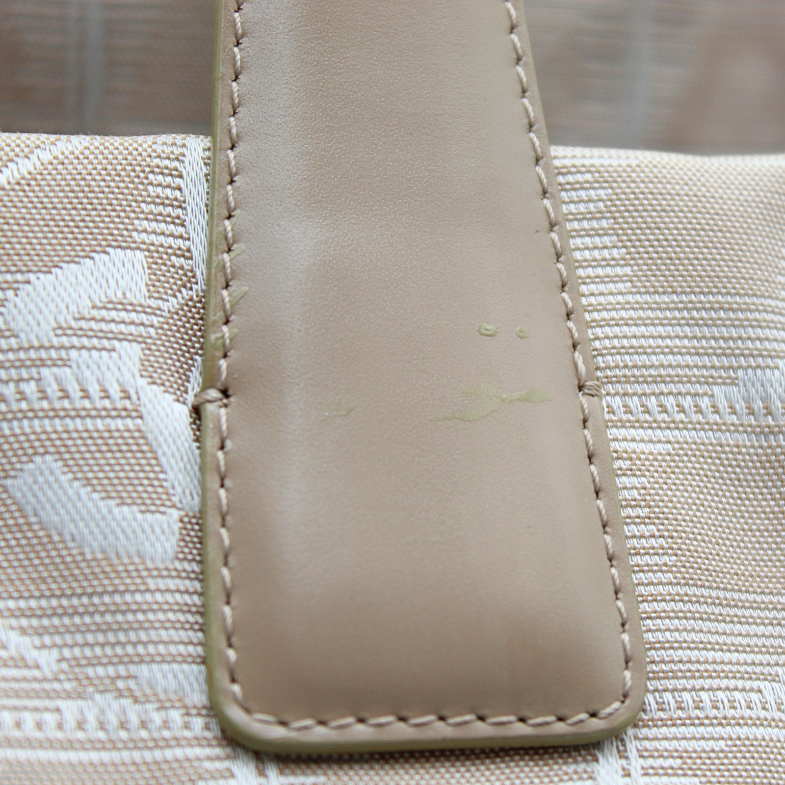 Travel Nylon Beige Tote Bag