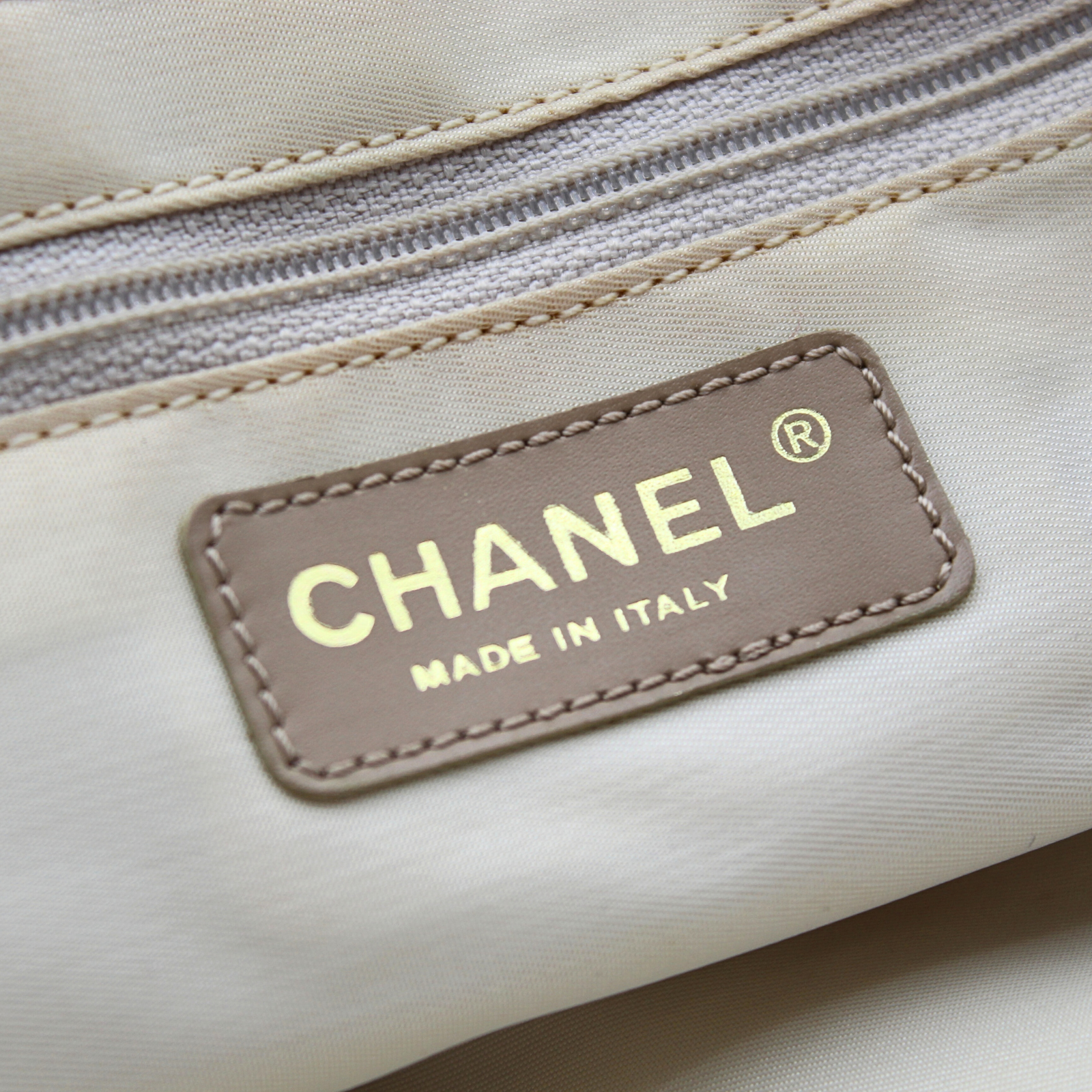 Travel Nylon Beige Tote Bag