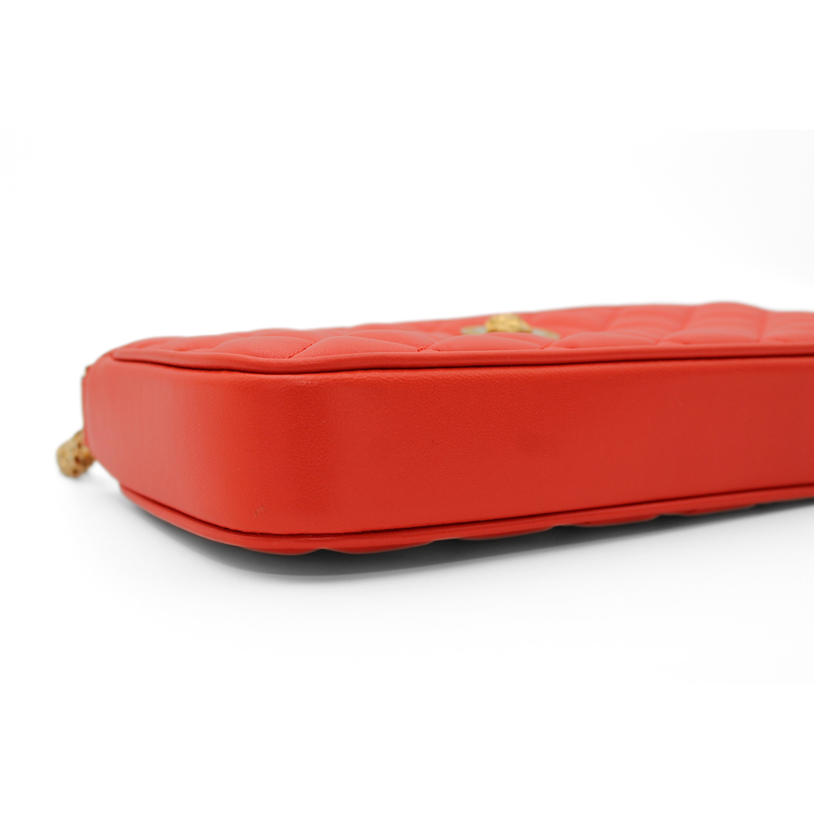 Medusa Lamb Orange Shoulder Bag