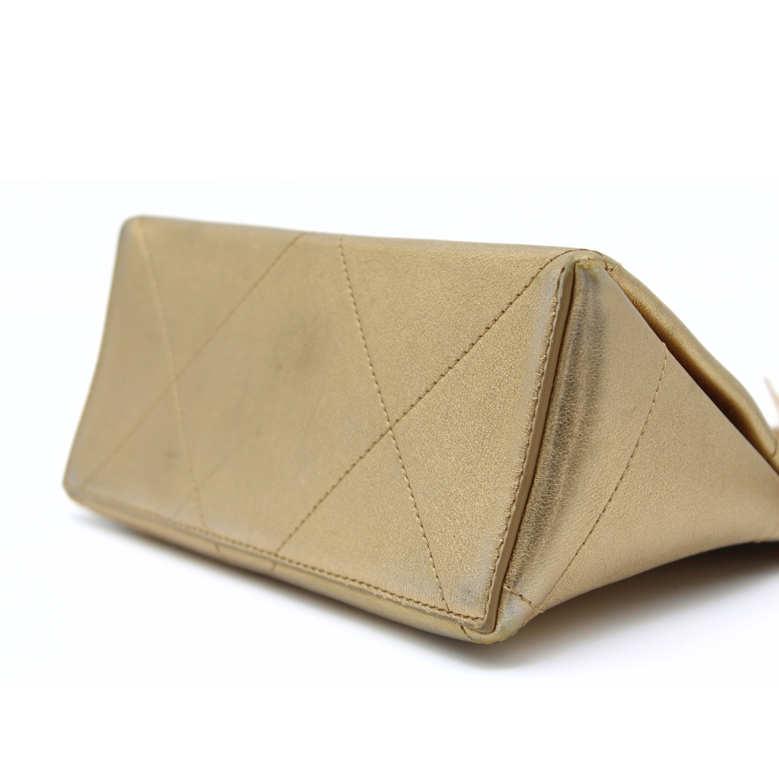 Kiss-lock Calf Gold Shoulder Bag