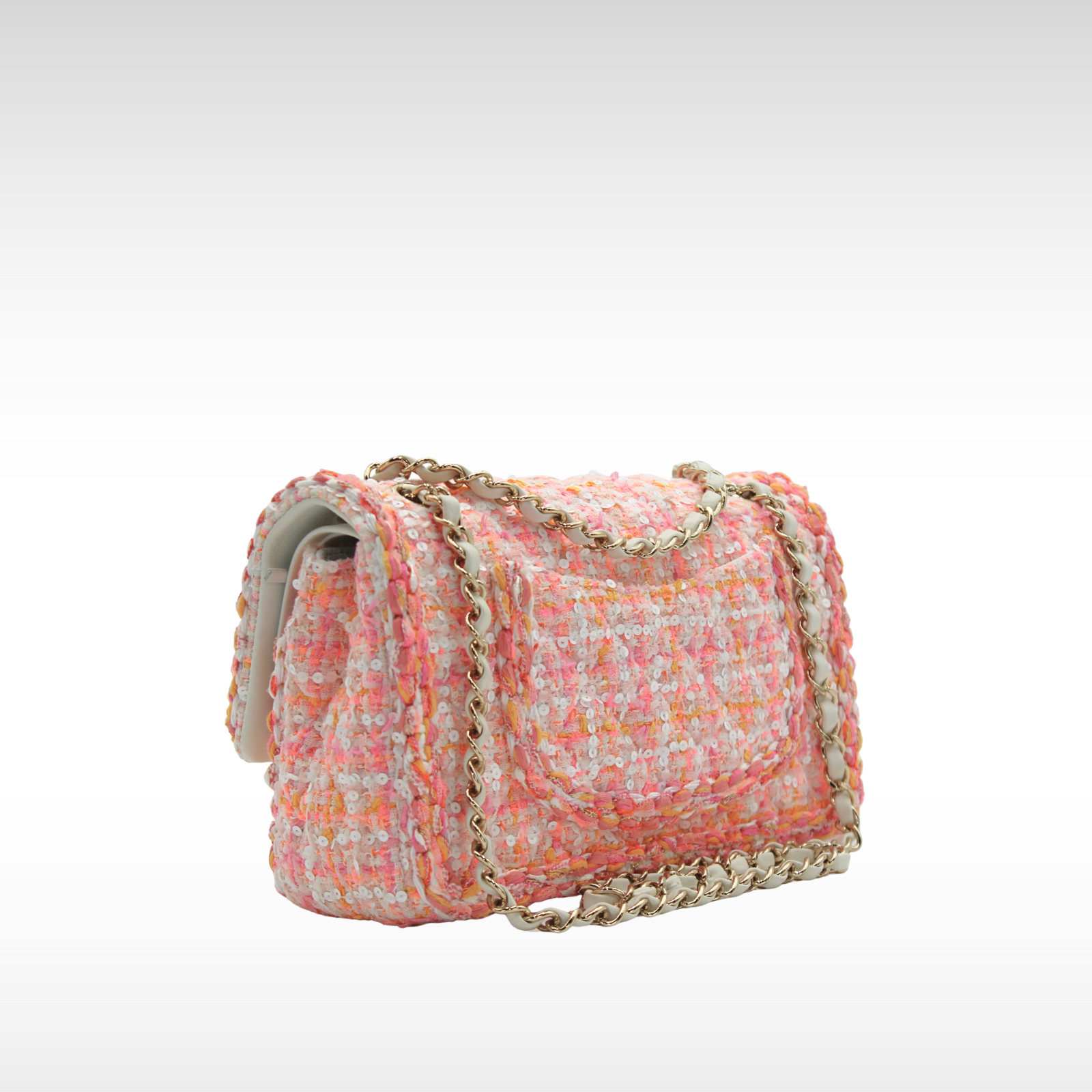 Classic Tweed Pink Shoulder Bag