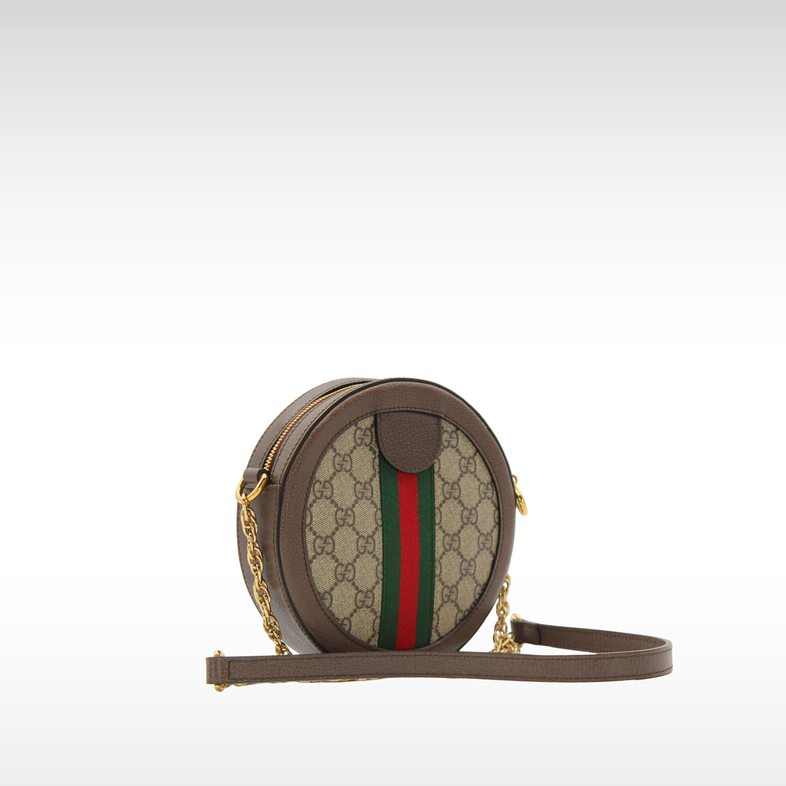Mini Ophidia Coated Canvas Brown Crossbody Bag