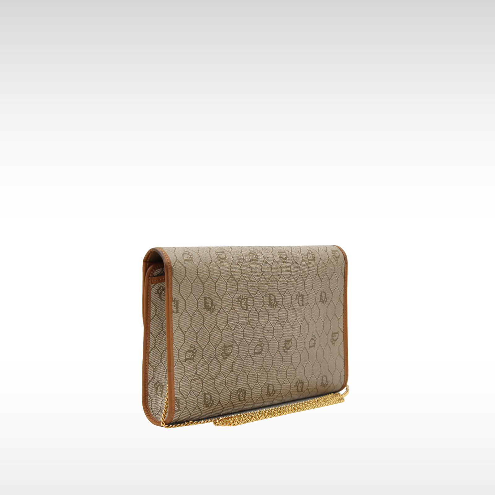 Honeycomb Coated Canvas Beige Shoulder Bag