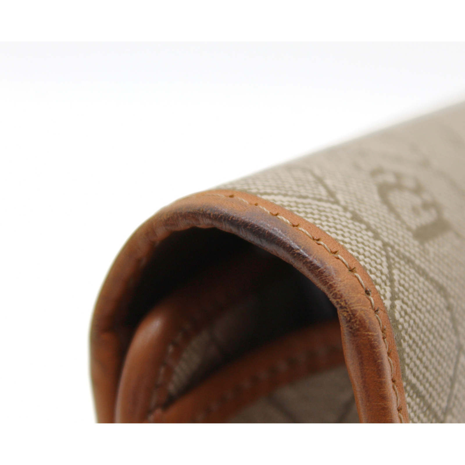 Honeycomb Coated Canvas Beige Shoulder Bag