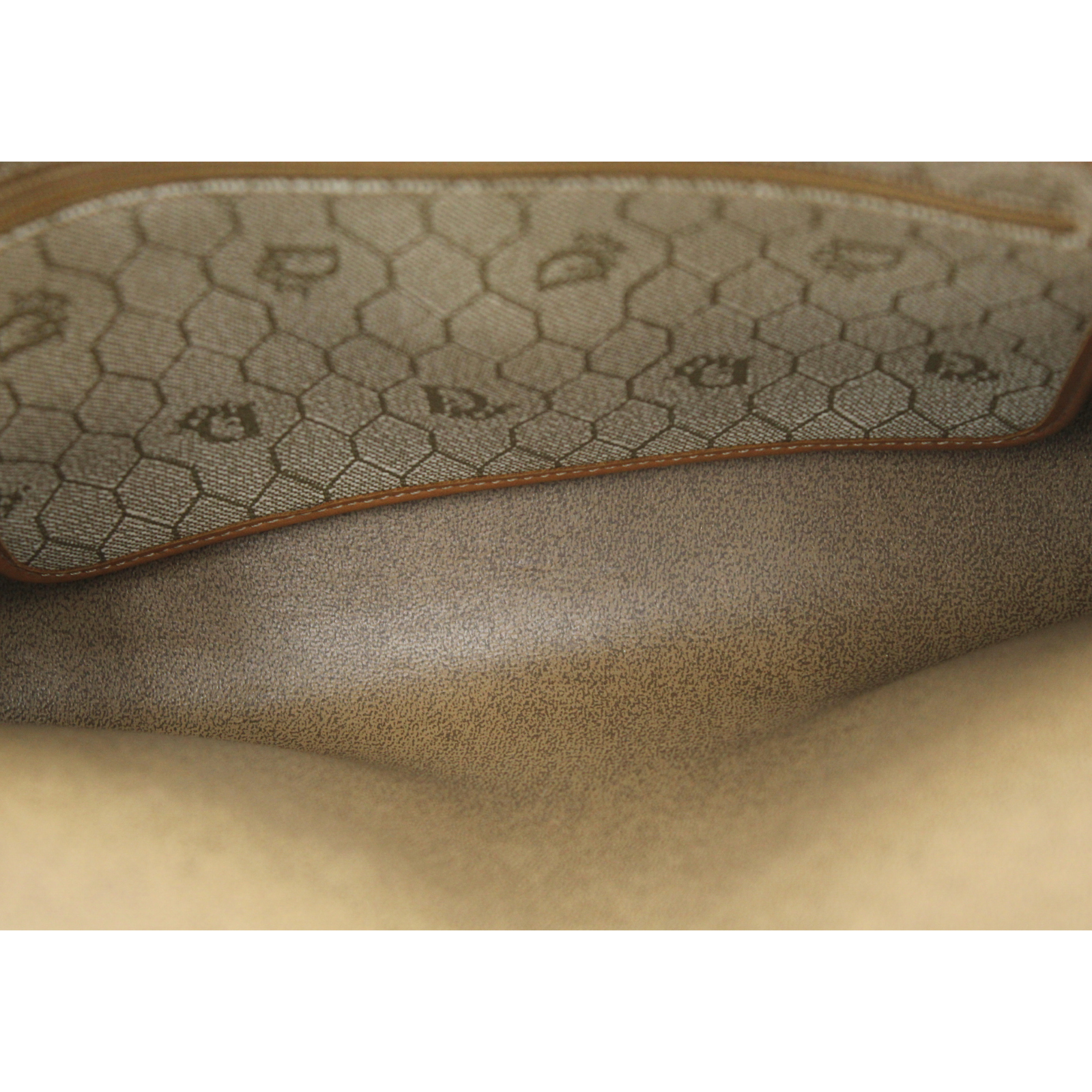 Honeycomb Coated Canvas Beige Shoulder Bag