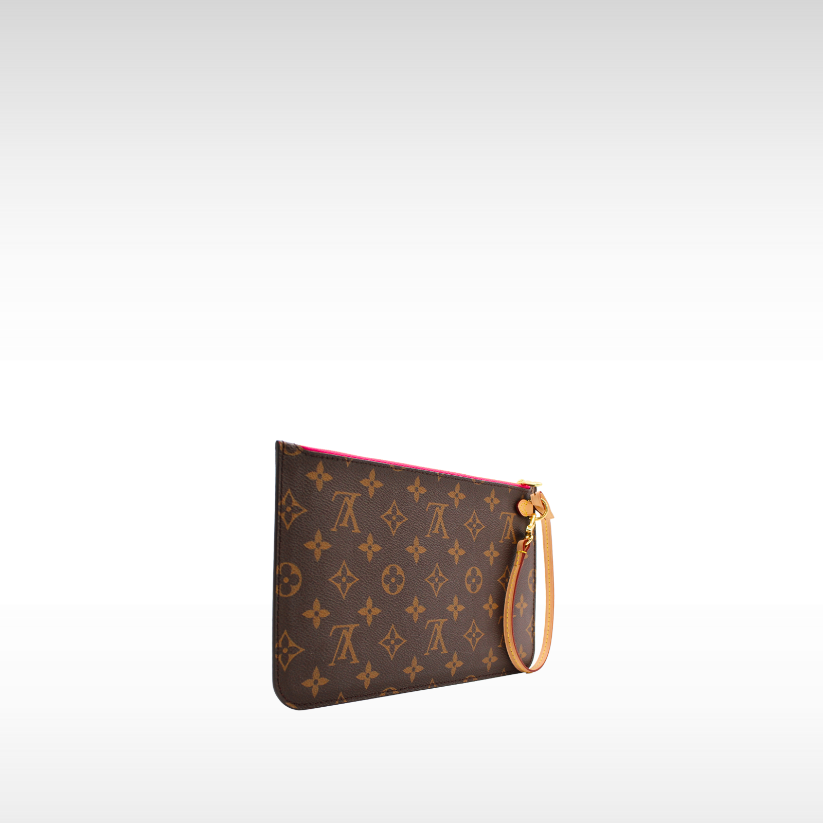 Coated Canvas Marron Pouch