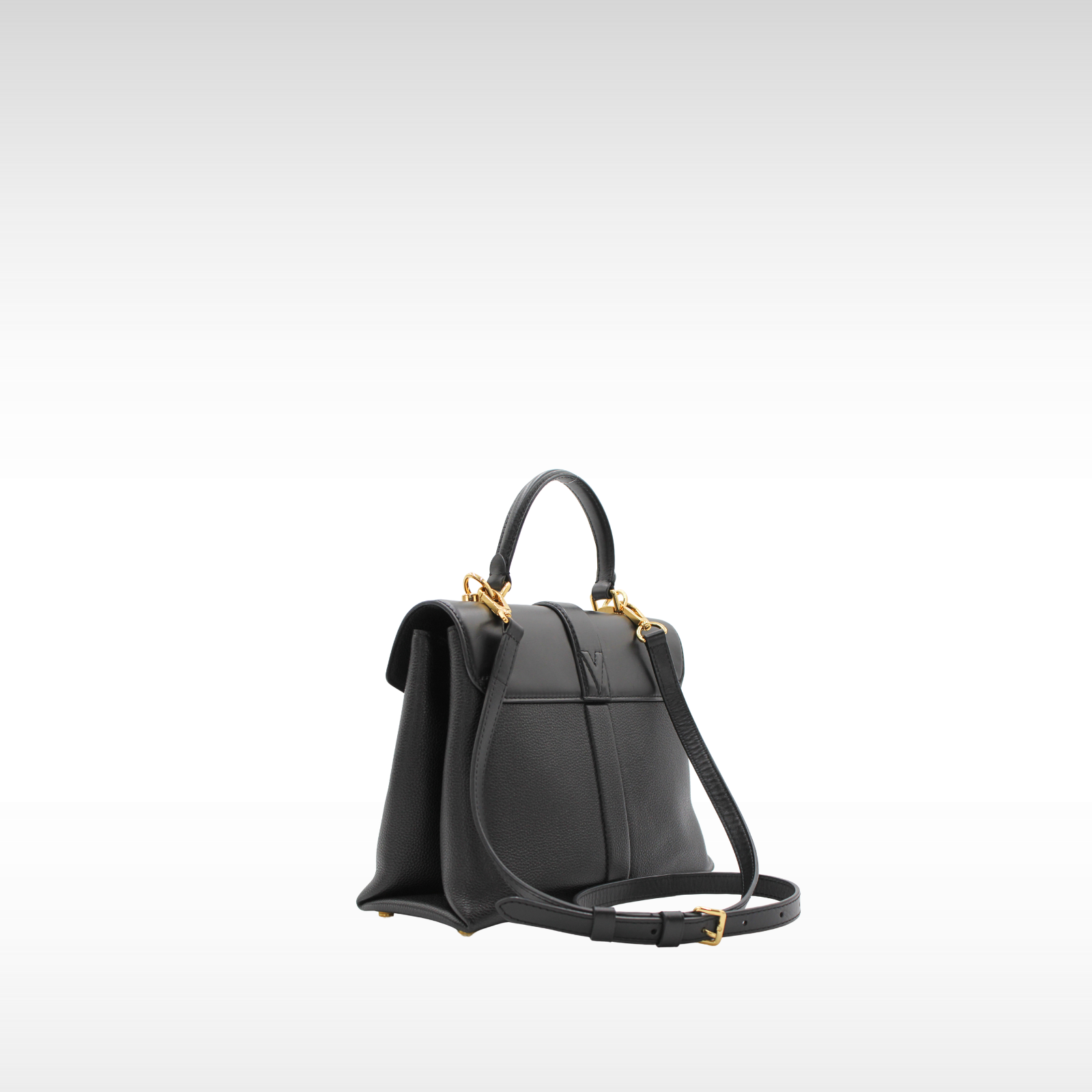 Rose Des Vents PM Calf Black Handbag