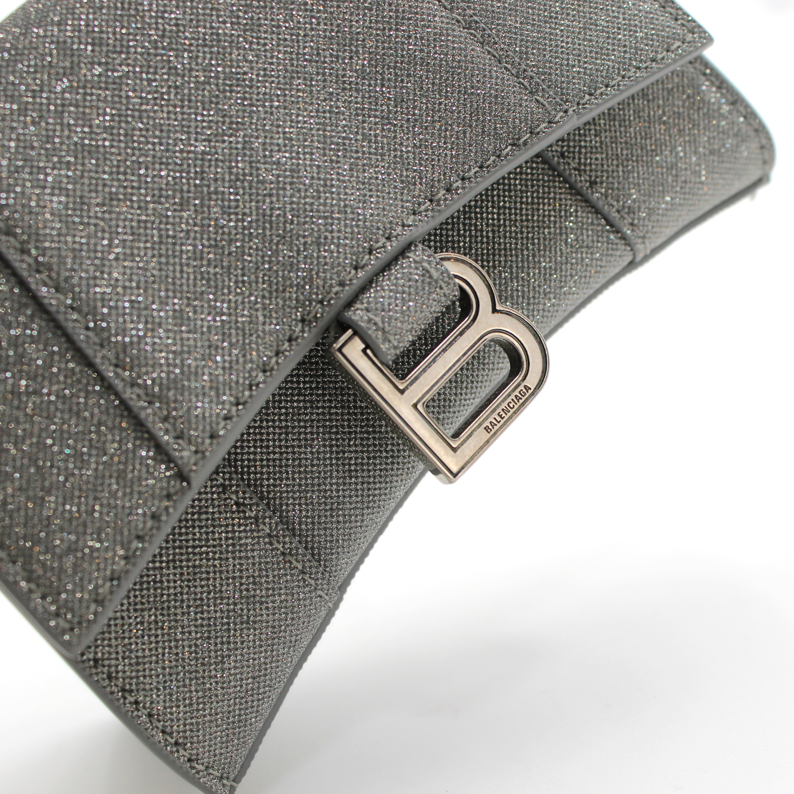 Hourglass Mini Glitter Calf Handbag