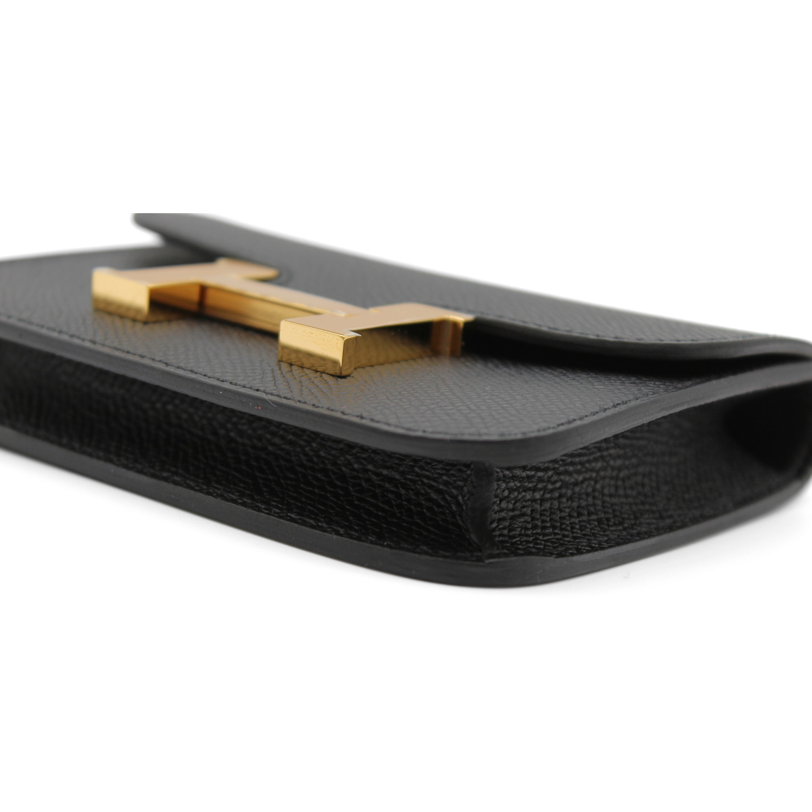 Constance Slim Epsom Black Wallet