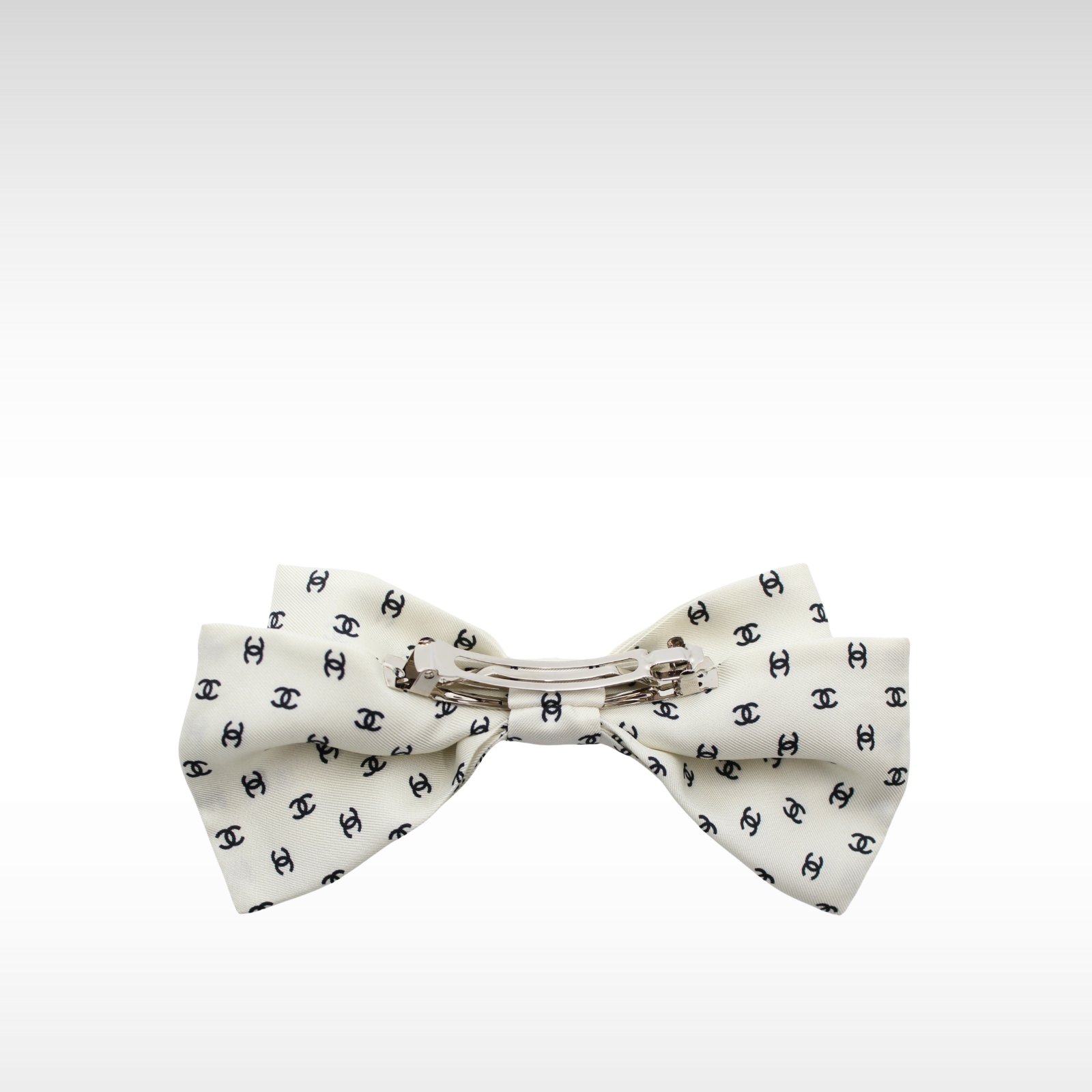Bow Barrette Silk White Hair Accessory