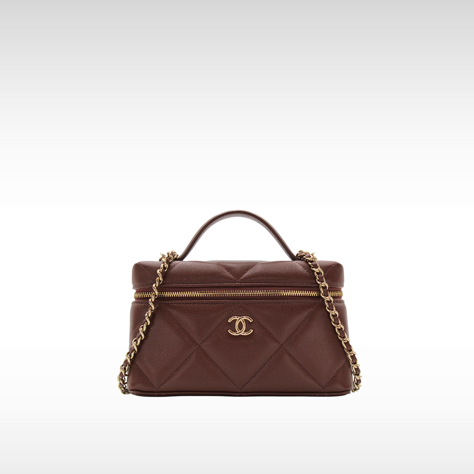 Vanity with Chain Caviar Brown Handbag