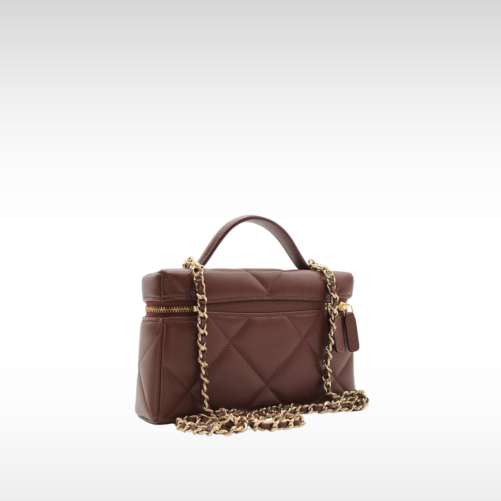 Vanity with Chain Caviar Brown Handbag
