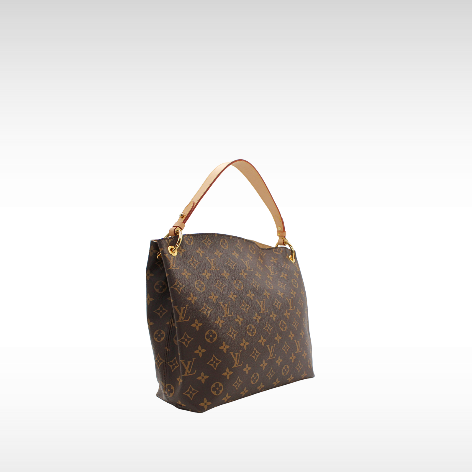 Graceful PM Monogram Coated Canvas Marron Shoulder Bag