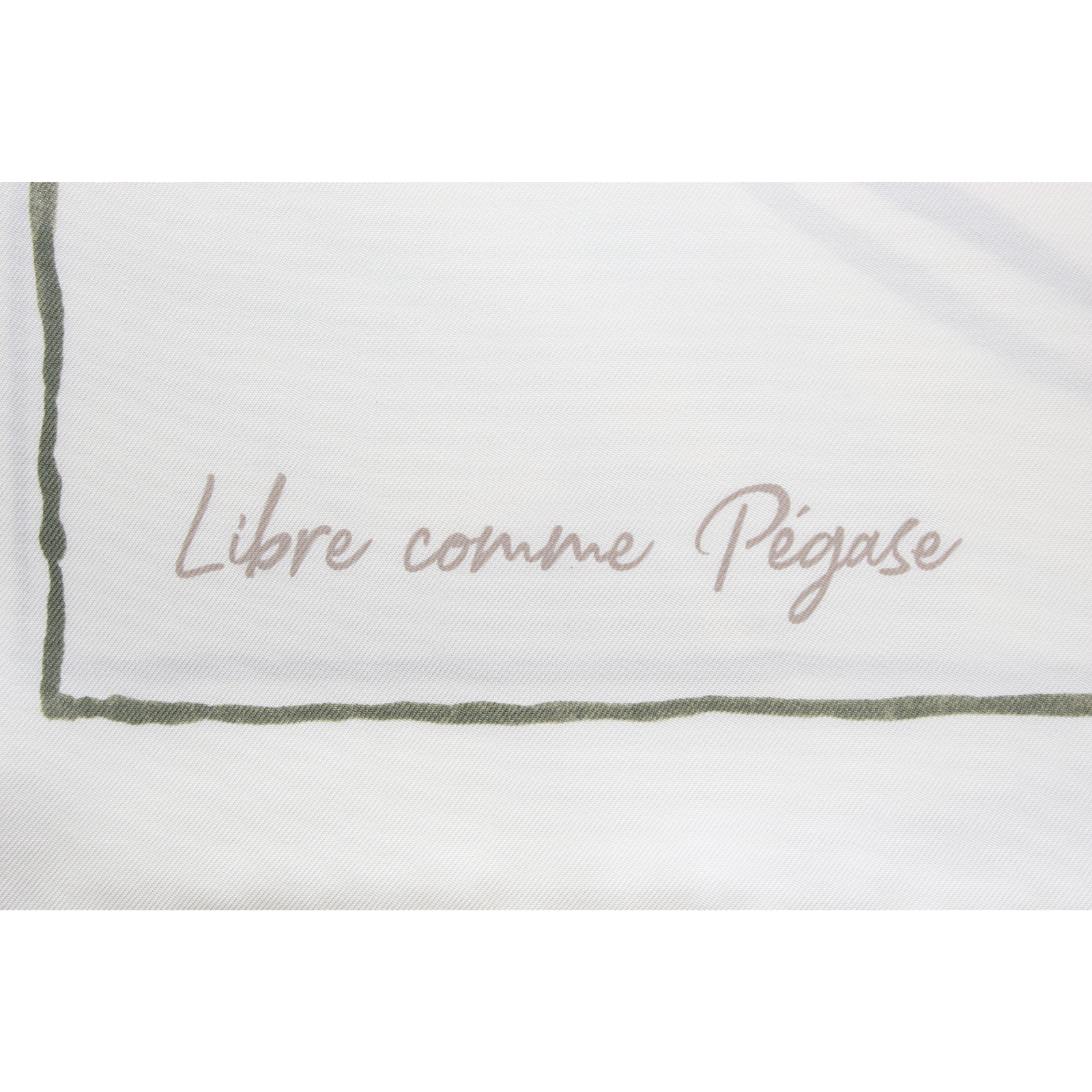 Carre 90 Libre Comme Pegase Silk White Scarf