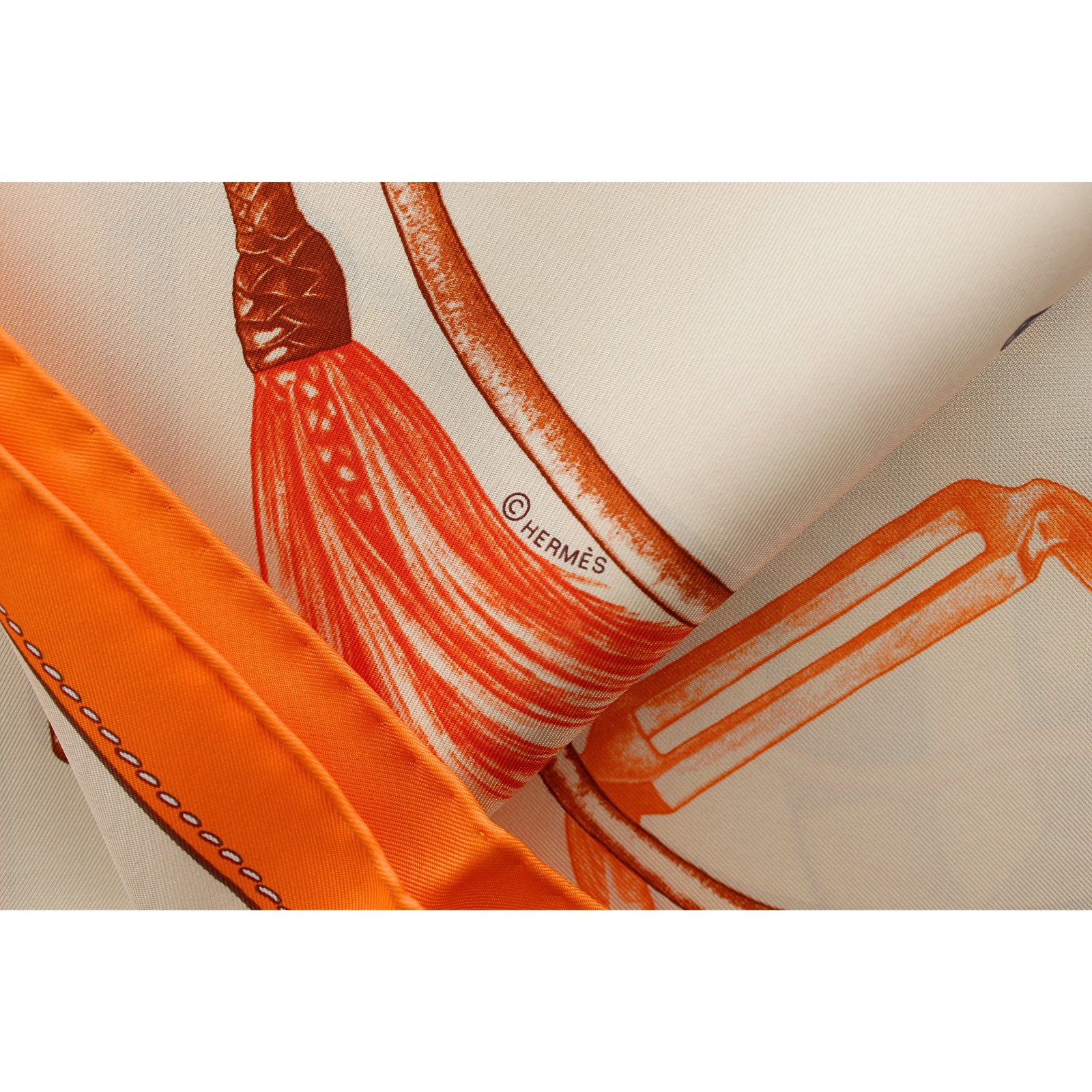 Carre Project Carre au Crayon Silk Orange Scarf