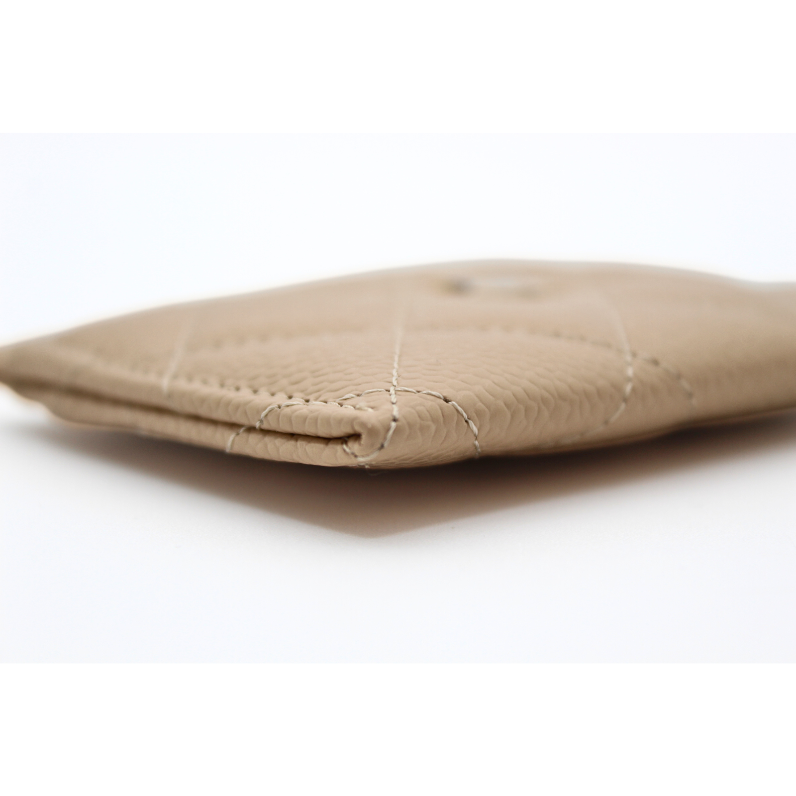 Classic Card Holder Caviar Beige Card Case