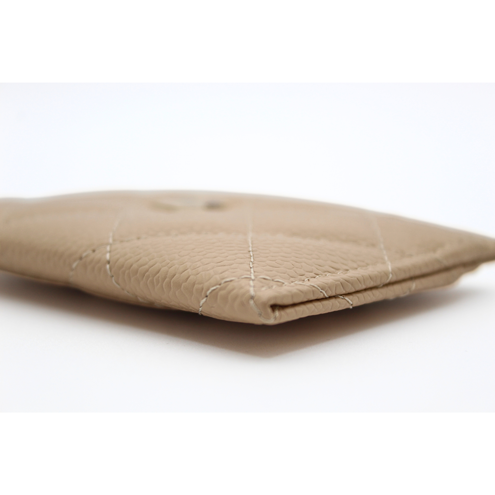 Classic Card Holder Caviar Beige Card Case