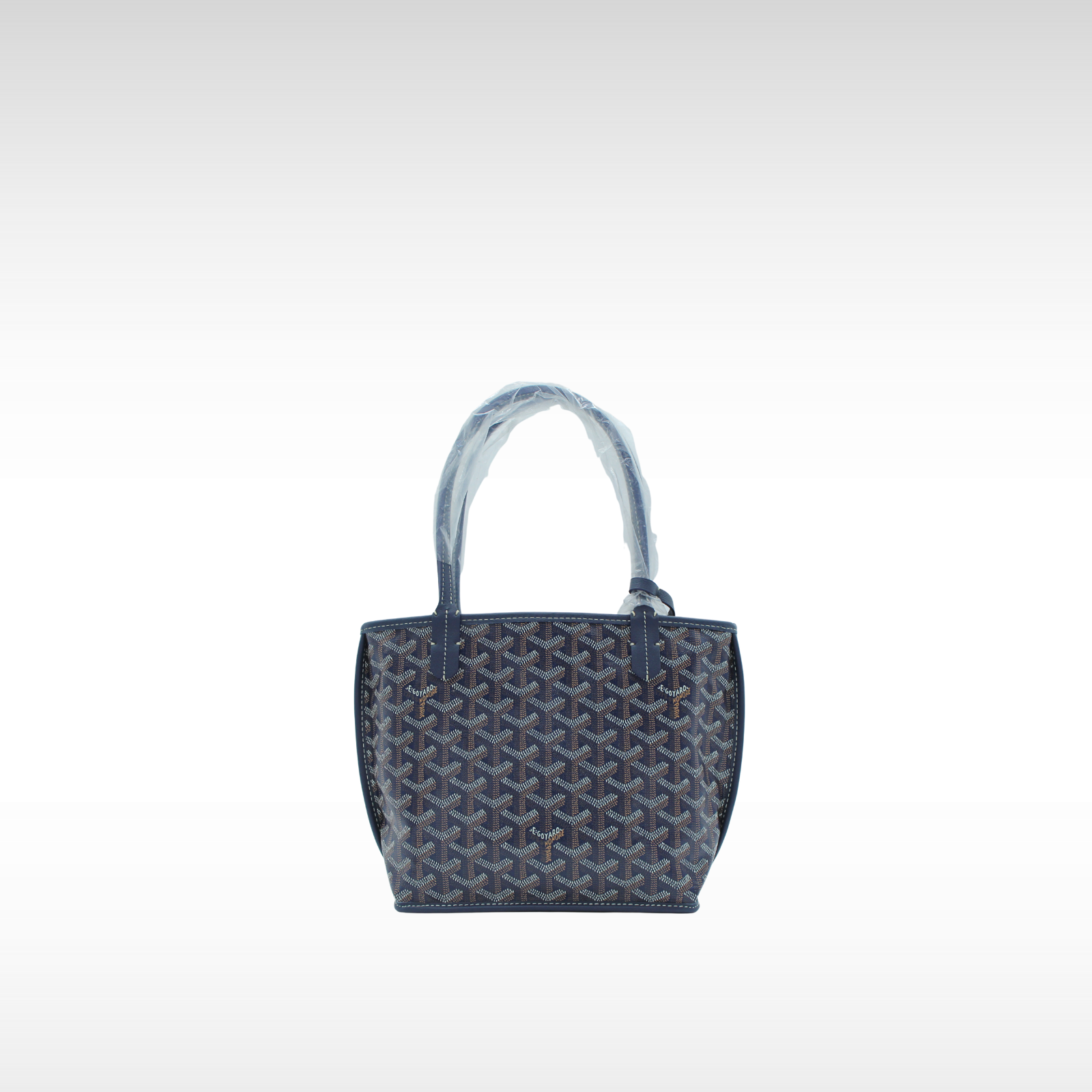 Anjou Mini Coated Canvas Navy Tote Bag