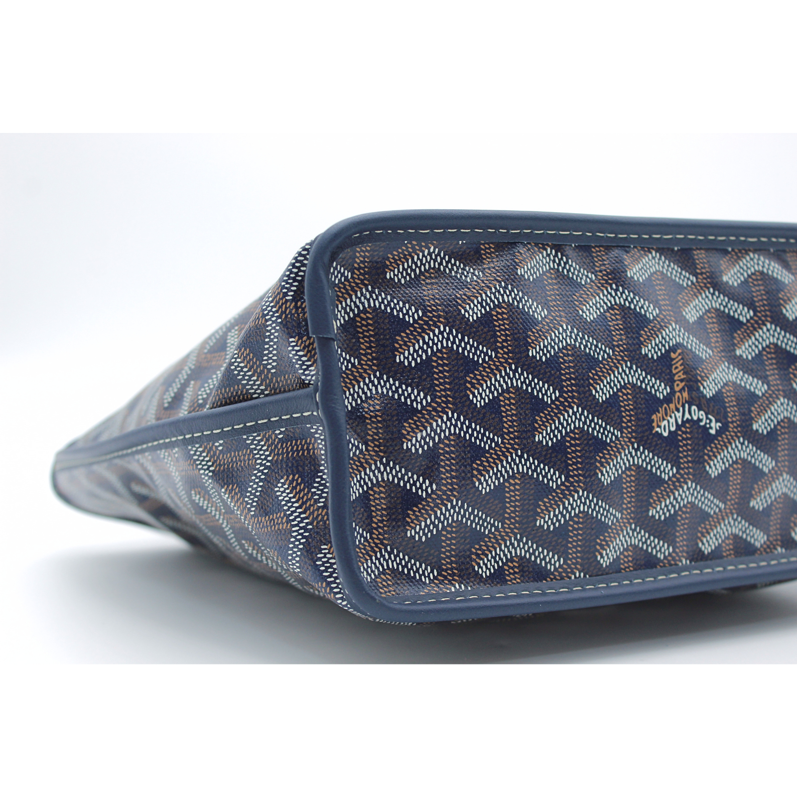 Anjou Mini Coated Canvas Navy Tote Bag
