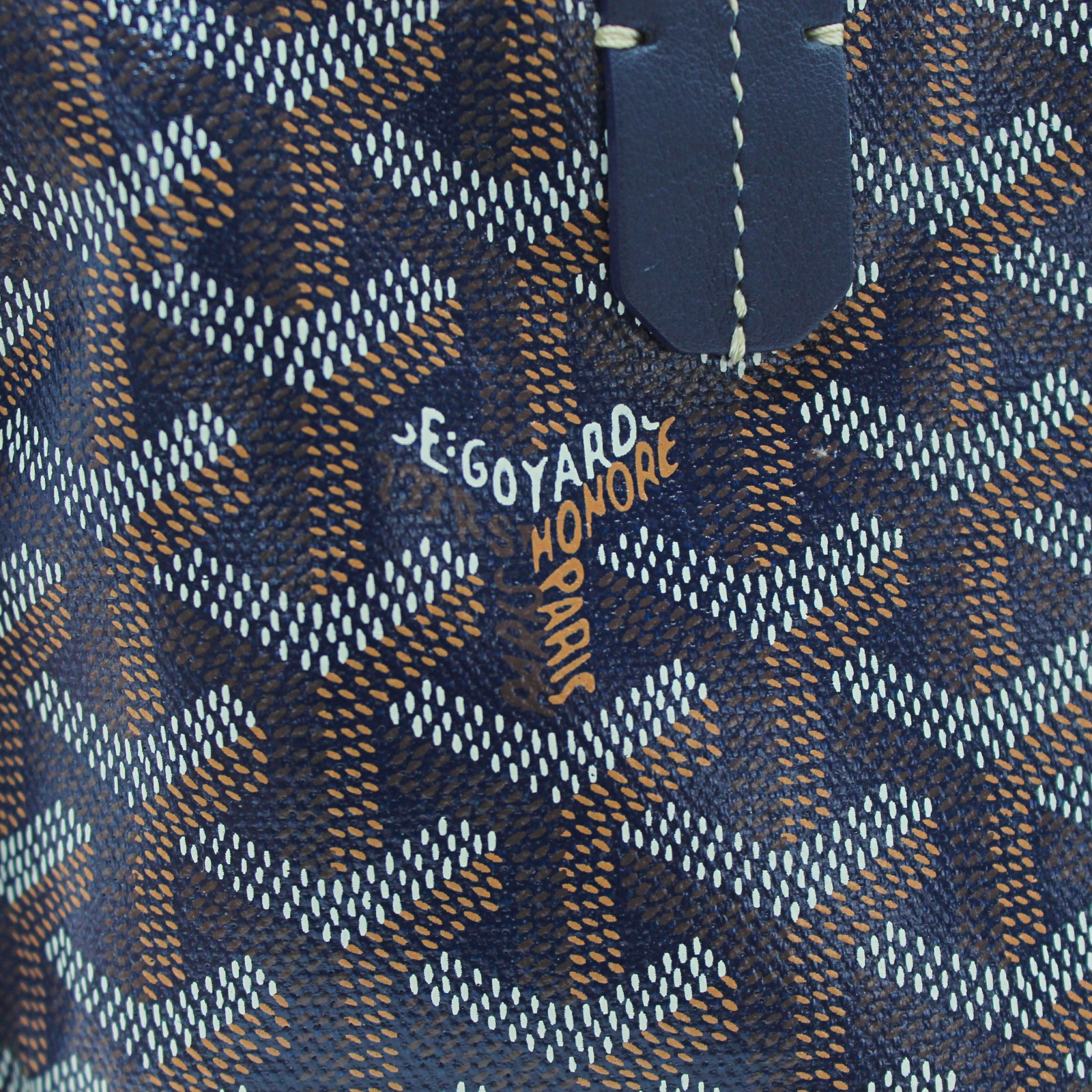 Anjou Mini Coated Canvas Navy Tote Bag