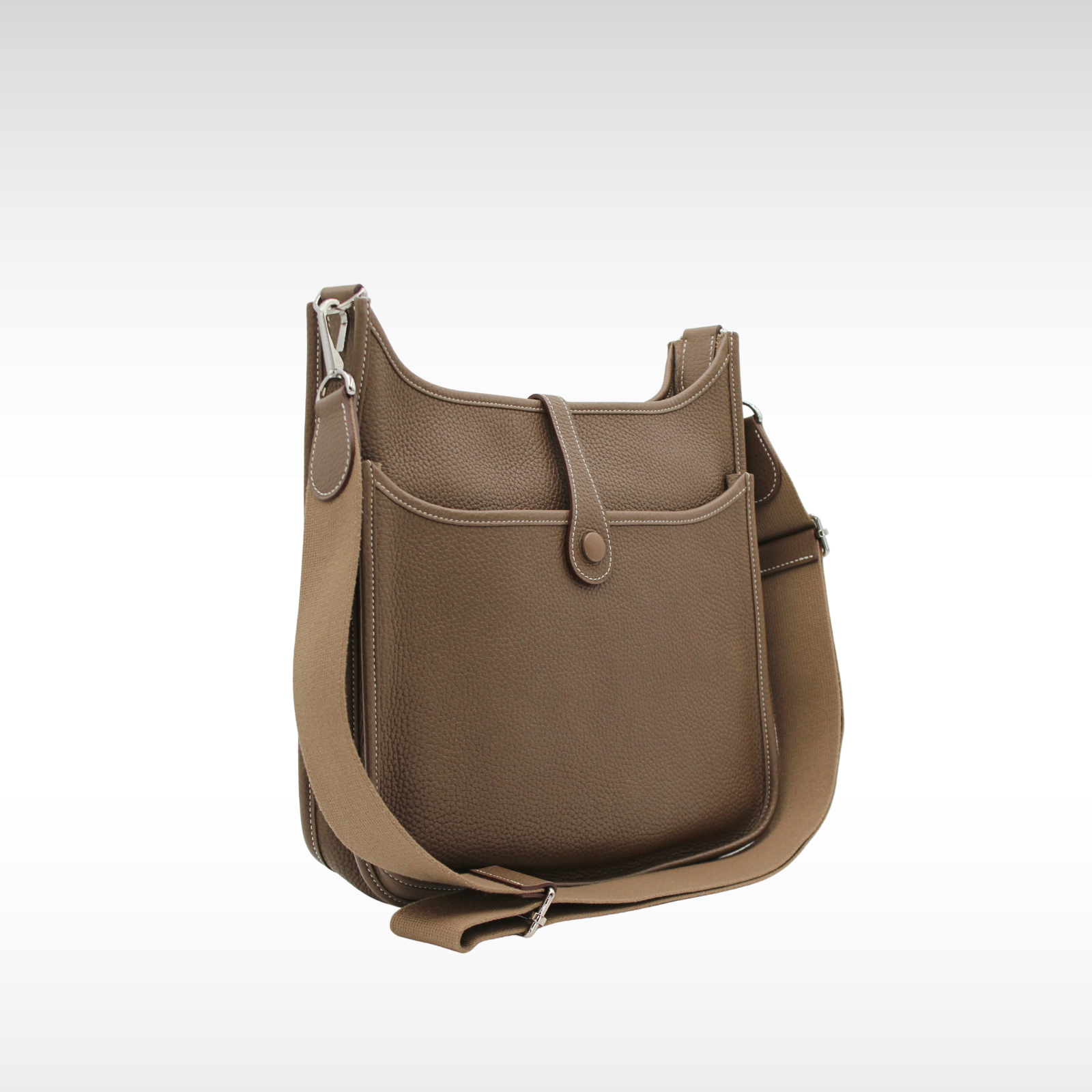 Evelyne 3 PM Taurillon Clemence Etoupe Crossbody Bag