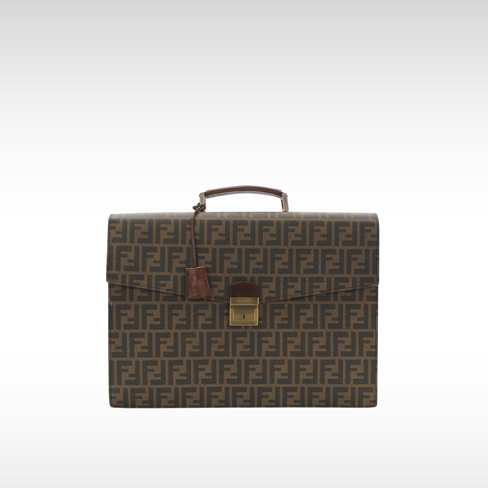 Zucca Coated Canvas Khaki Brief Case