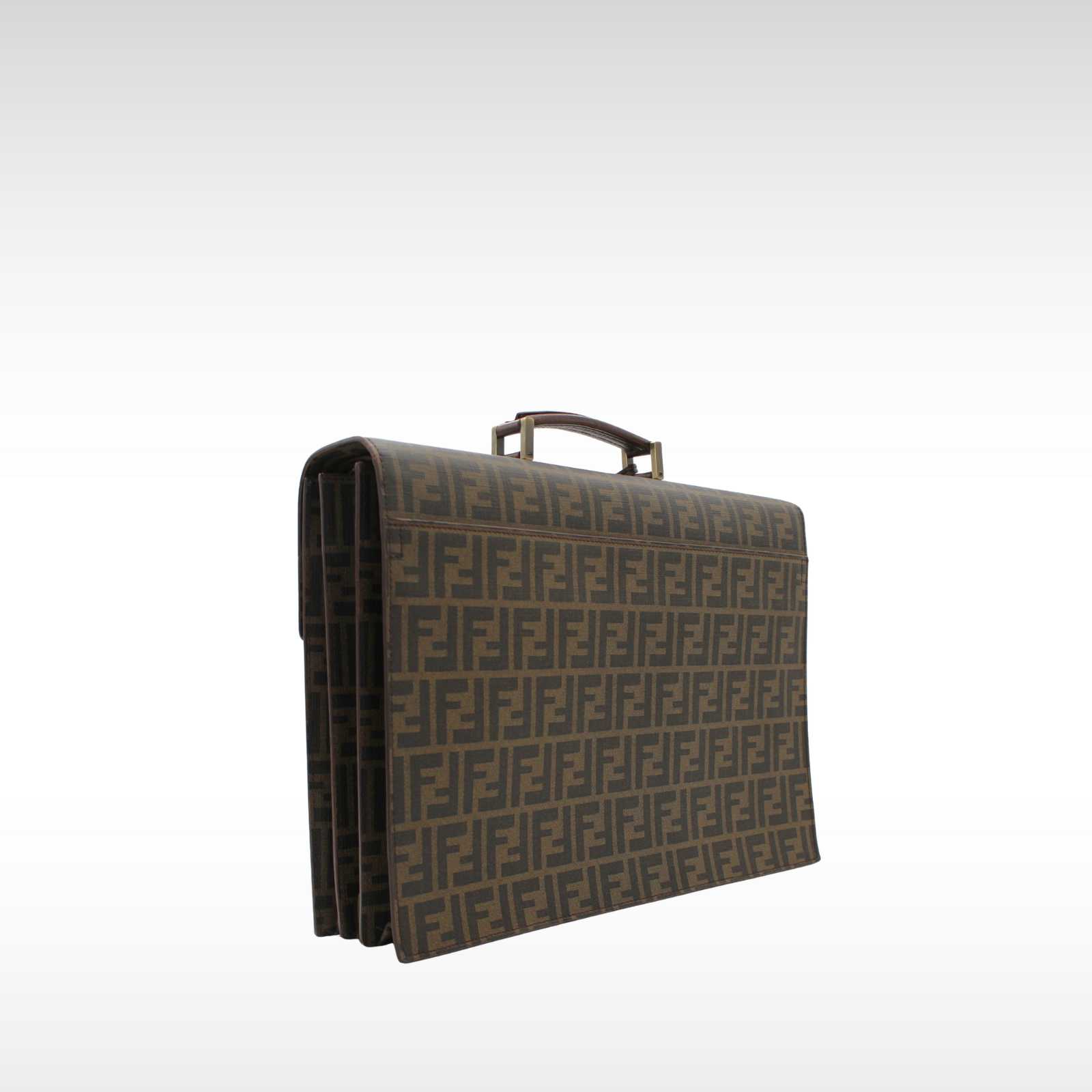 Zucca Coated Canvas Khaki Brief Case