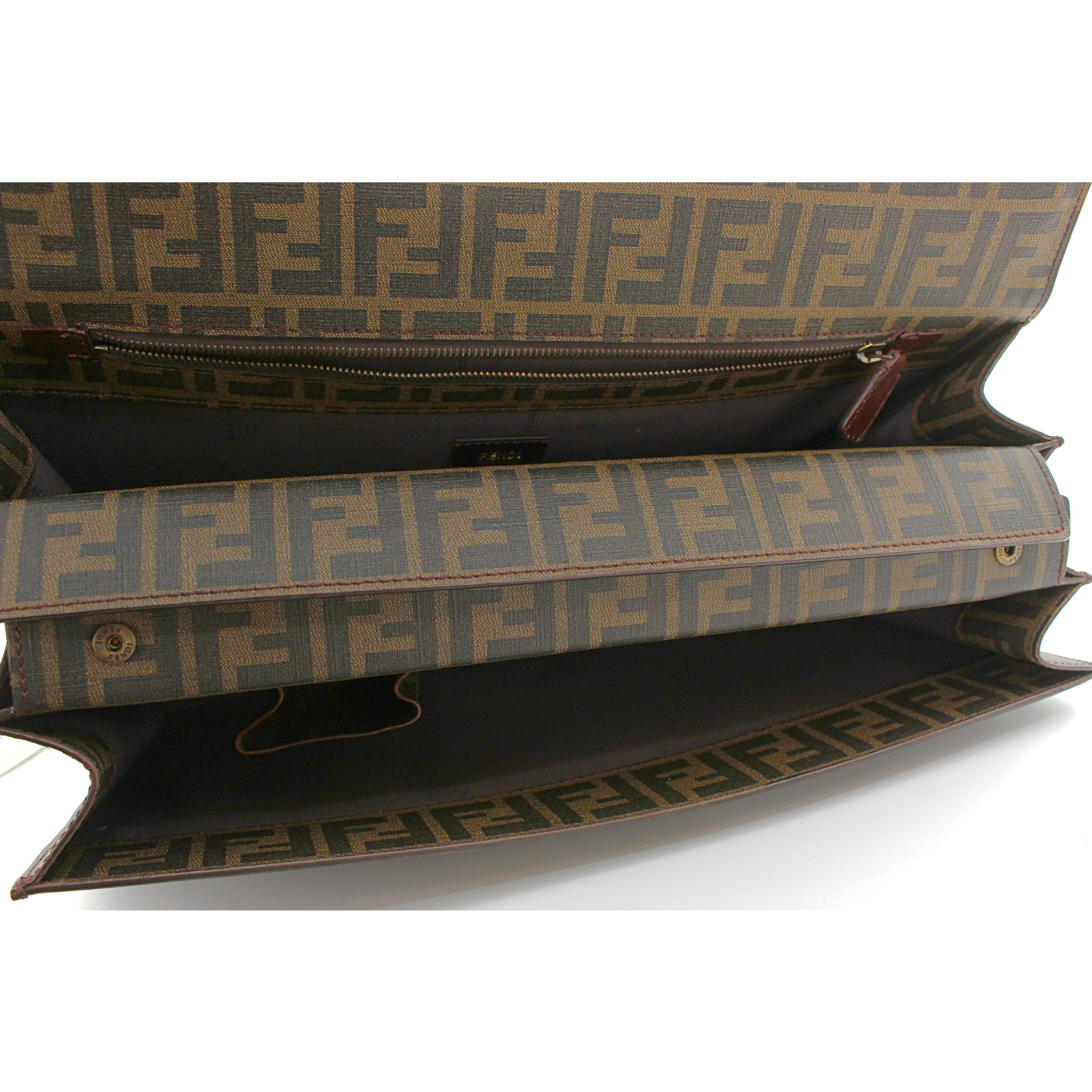 Zucca Coated Canvas Khaki Brief Case