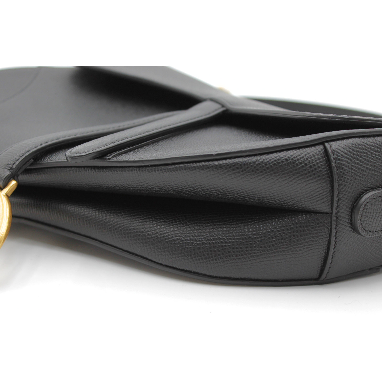 Saddle Bag Calf Black Shoulder Bag