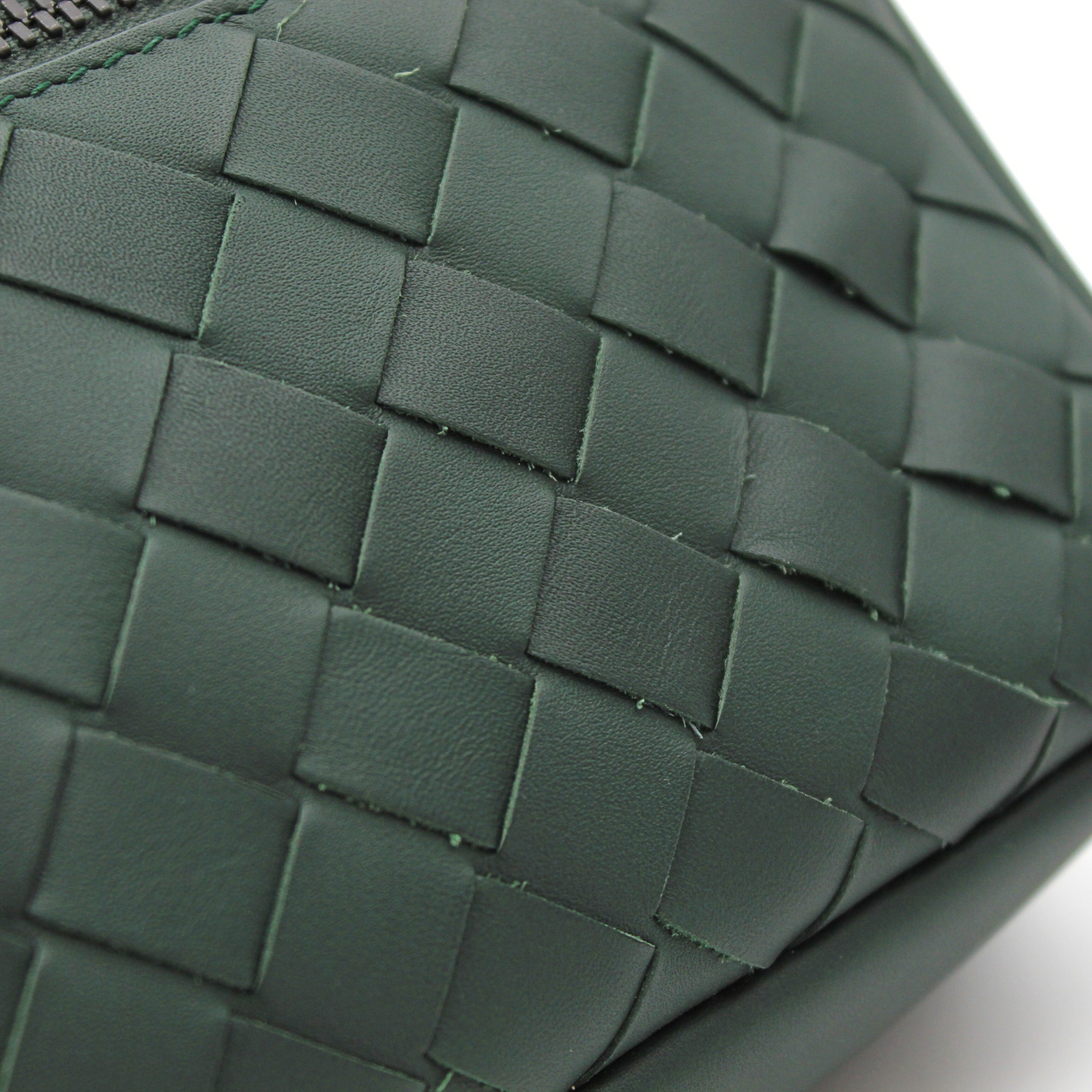 Marsupio Intrecciato Calf Green Crossbody Bag