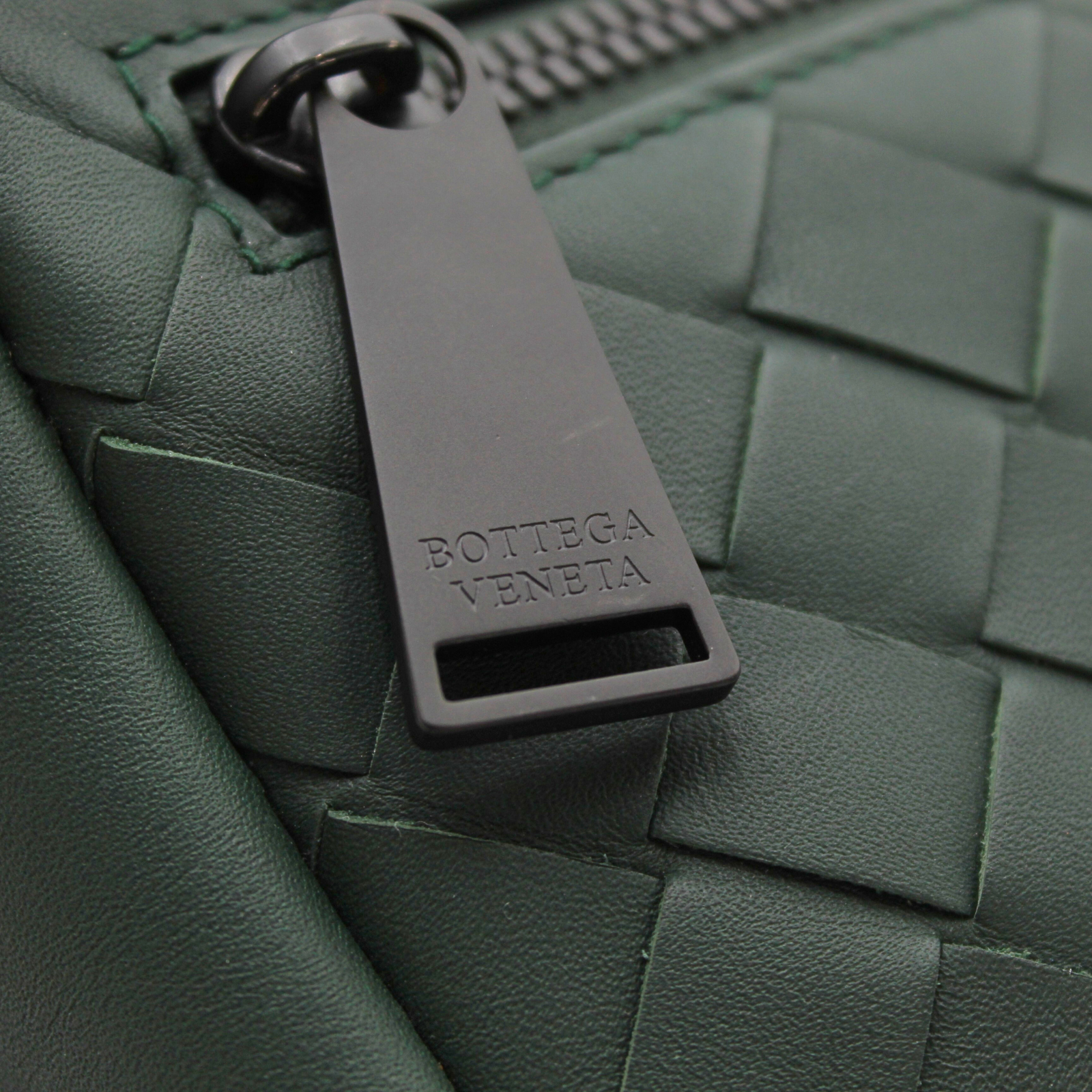 Marsupio Intrecciato Calf Green Crossbody Bag