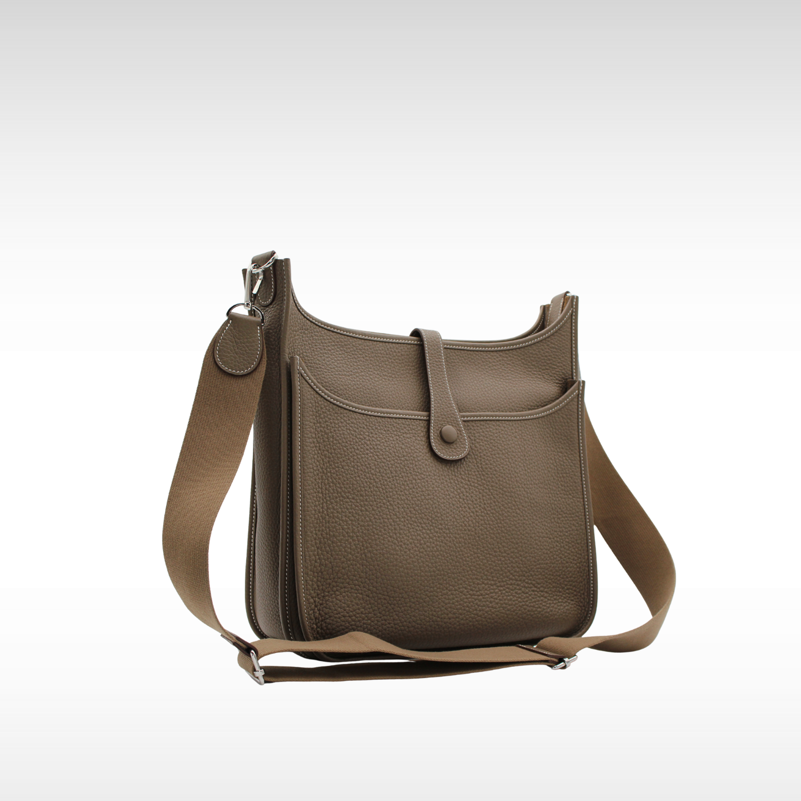 Evelyne III GM Taurillon Clemence Etoupe Crossbody Bag