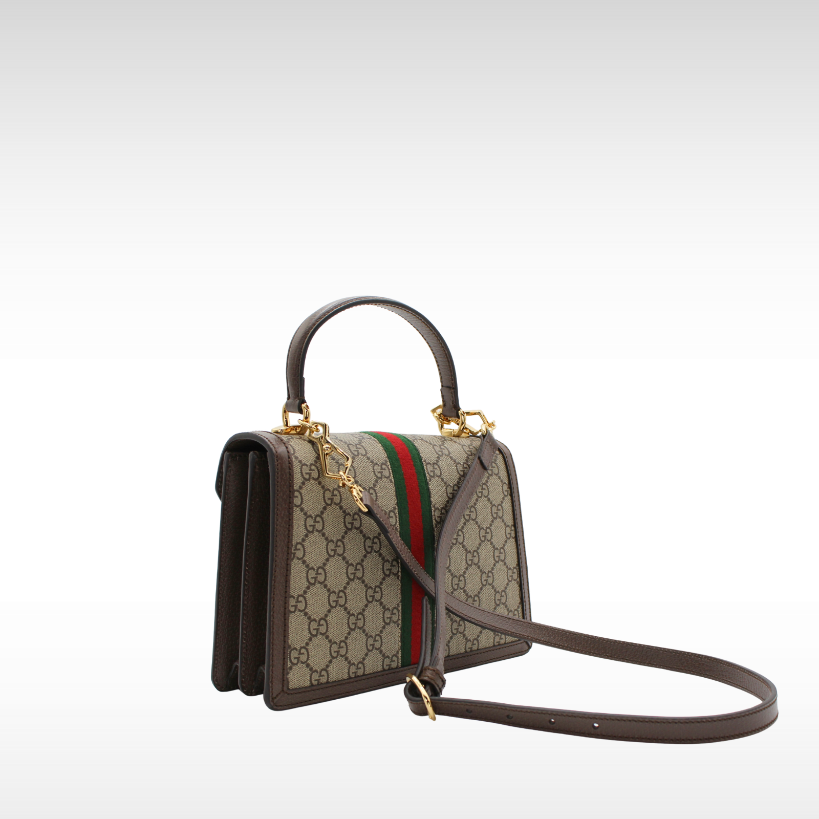 Ophidia Medium Coated Canvas Beige Handbag
