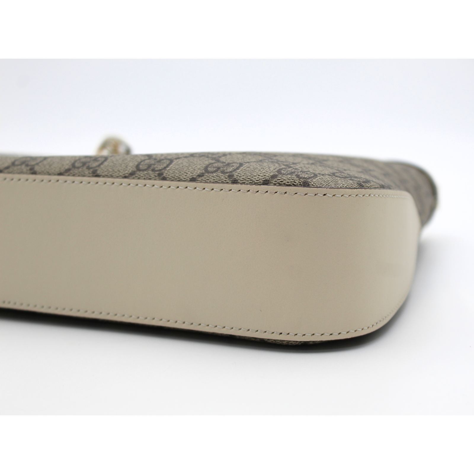 Padlock Coated Canvas Beige Shoulder Bag