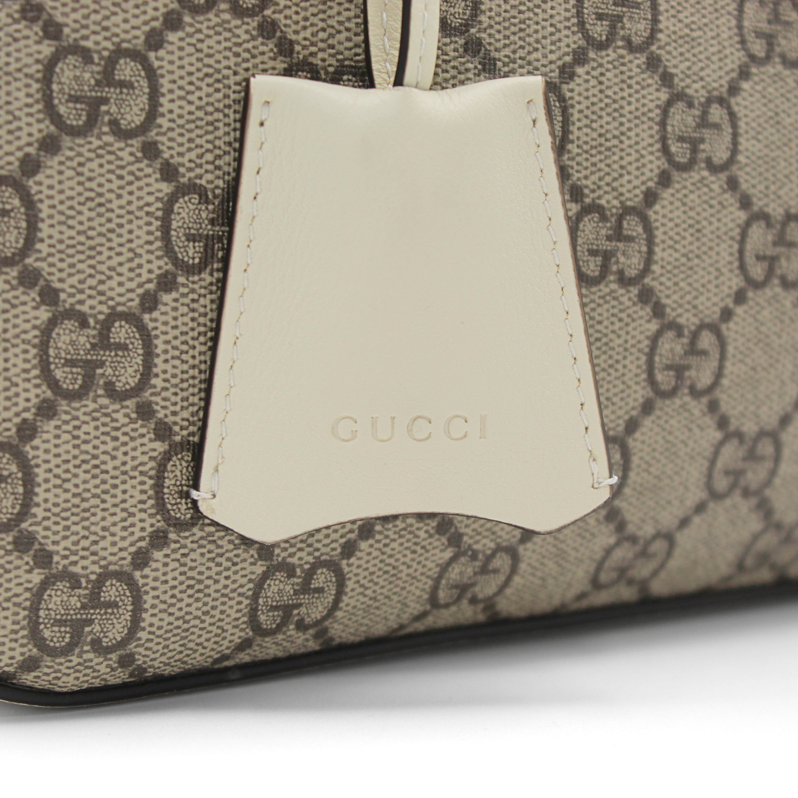 Padlock Coated Canvas Beige Shoulder Bag
