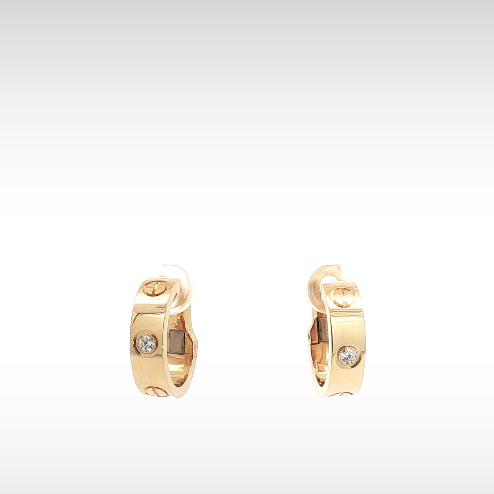 LOVE Hoop Diamond Earrings Yellow Gold
