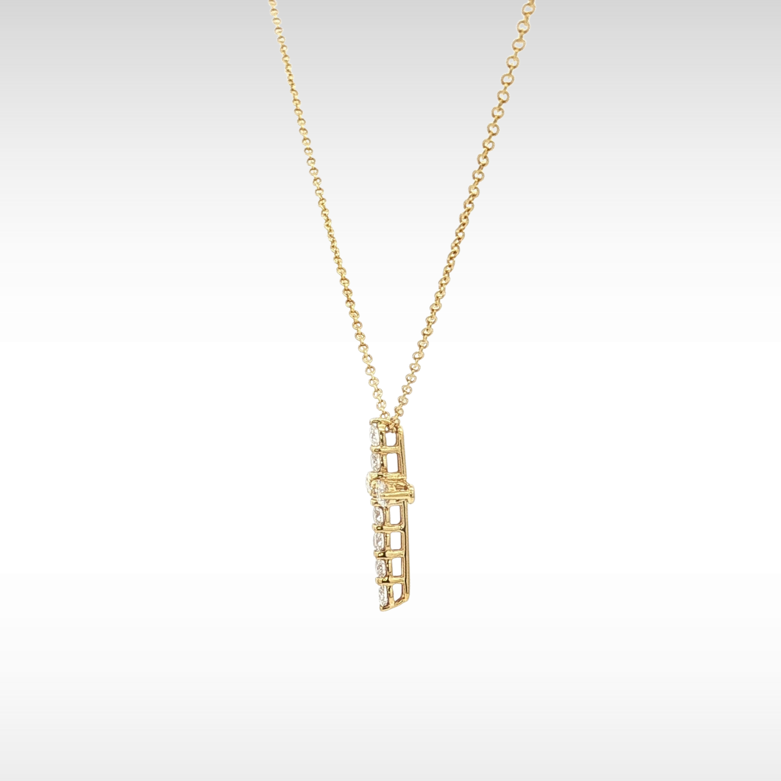 TIFFANY Cross Pendant Necklace Yellow Gold