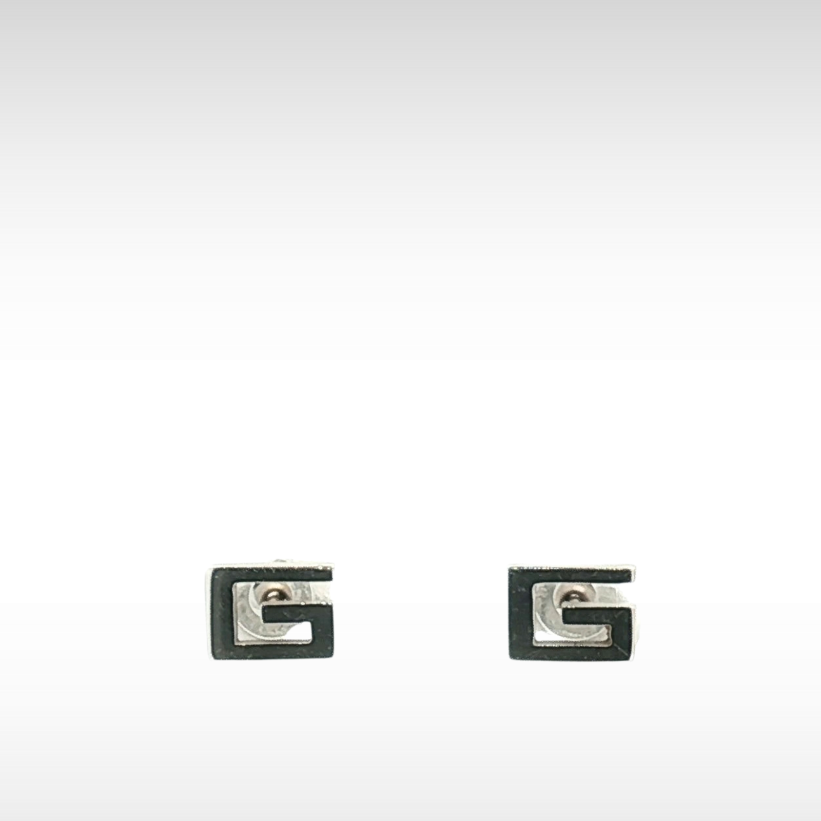 GUCCI G Square Earrings White Gold