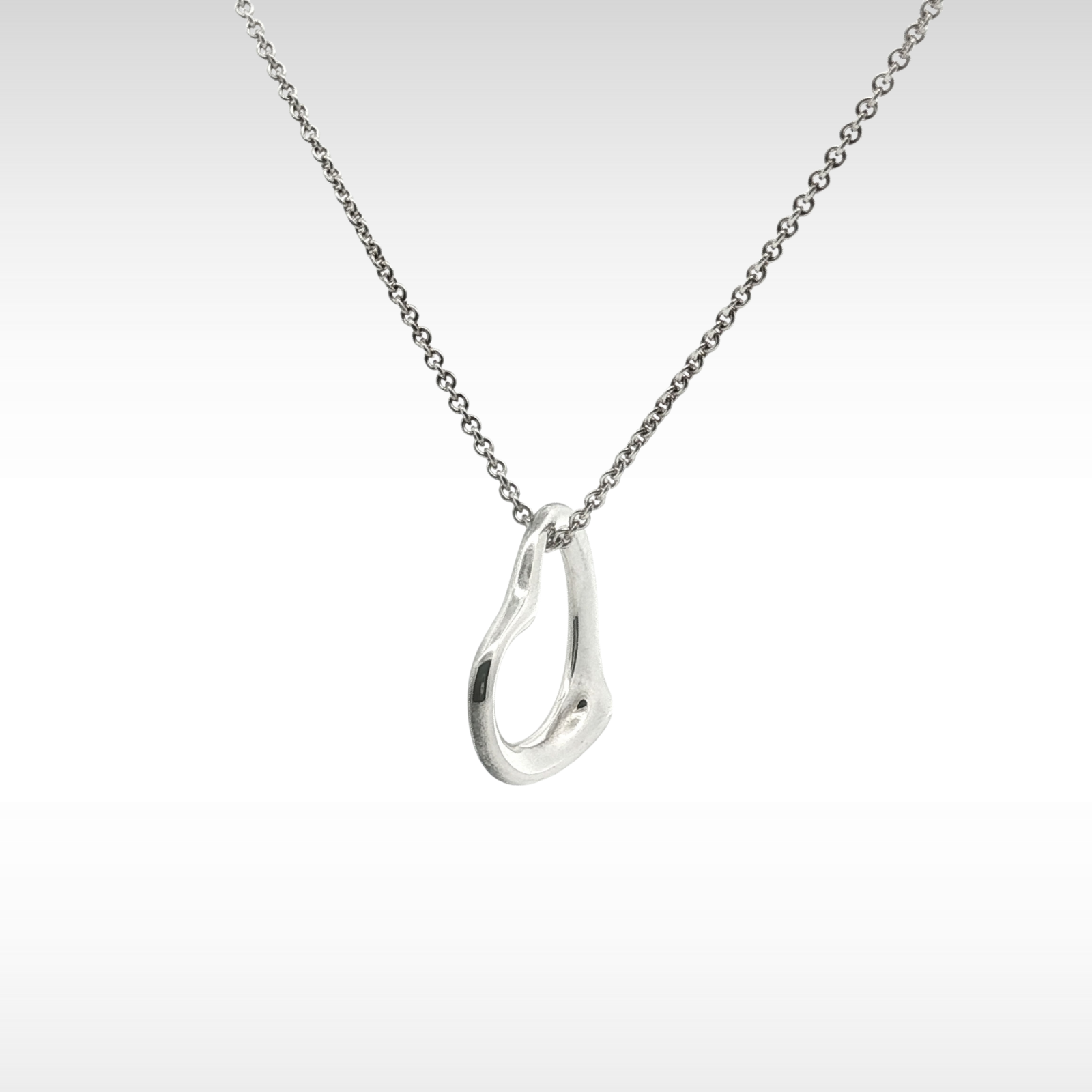 Open Heart Pendant Necklace Silver 925